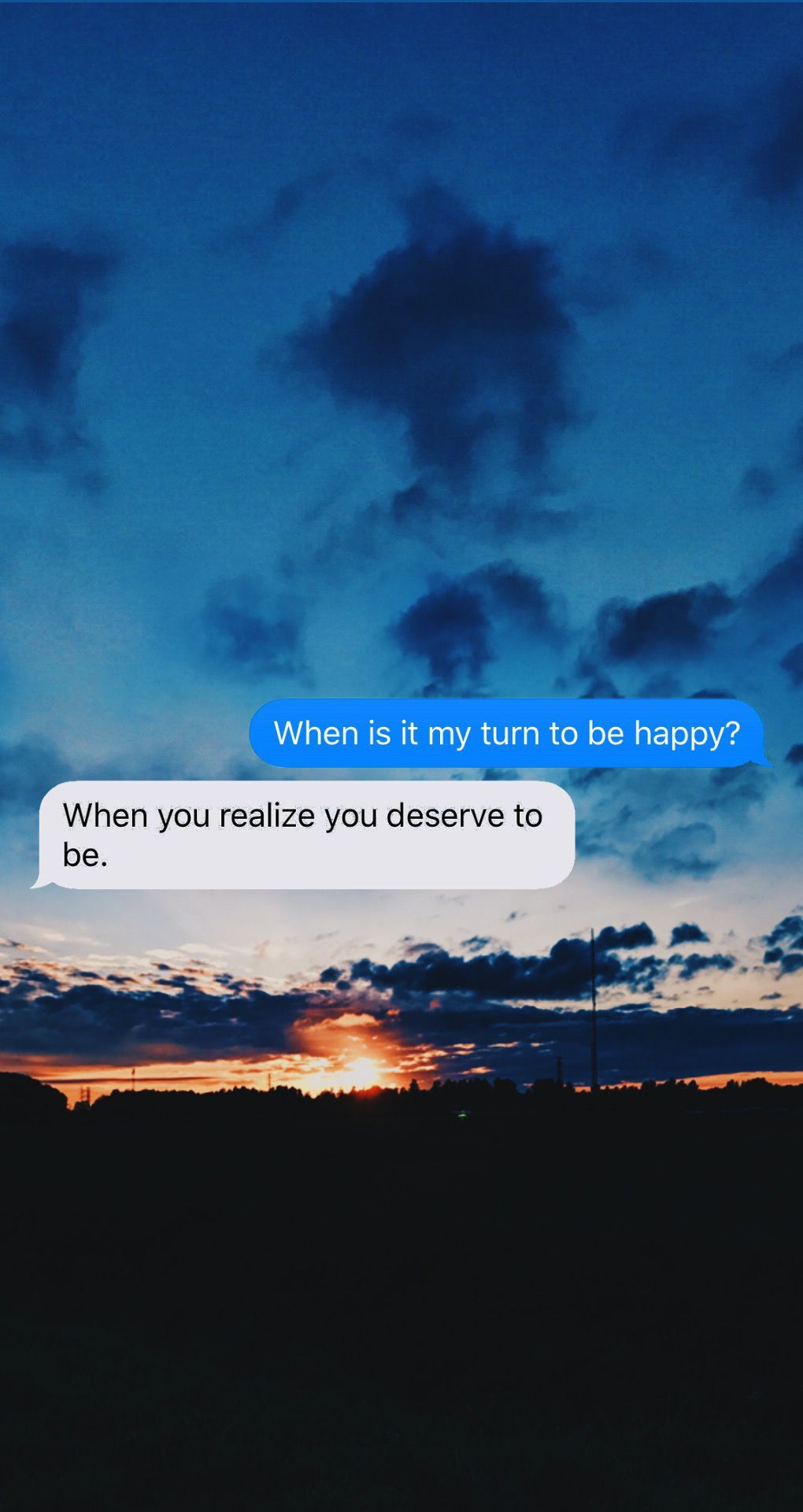 Chat testo su tramonto blu, 1020x1920 Full HD Verticale, Smartphone