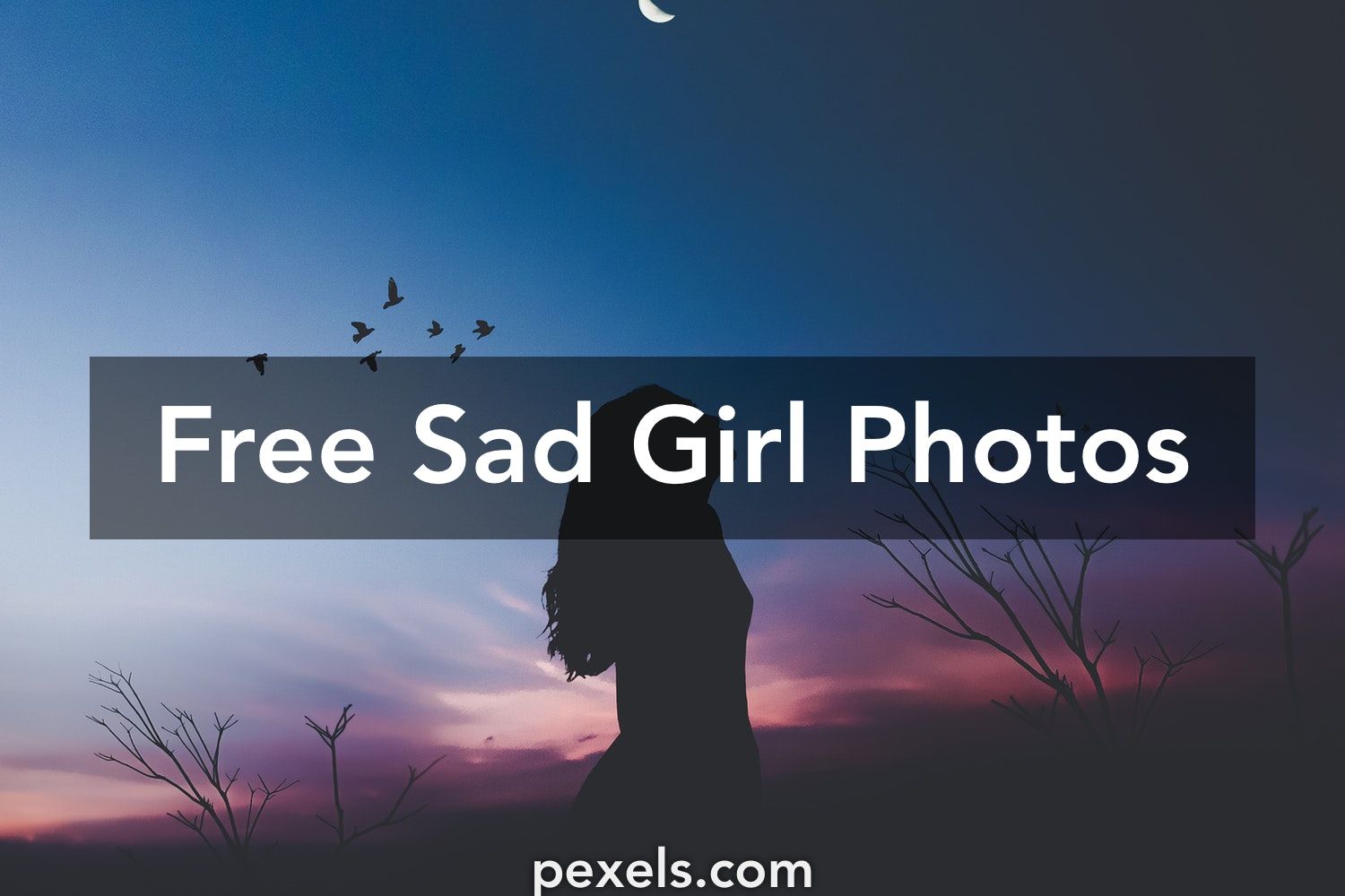 Silhouette ragazza tramonto malinconico, 1500x1000 720p, PC
