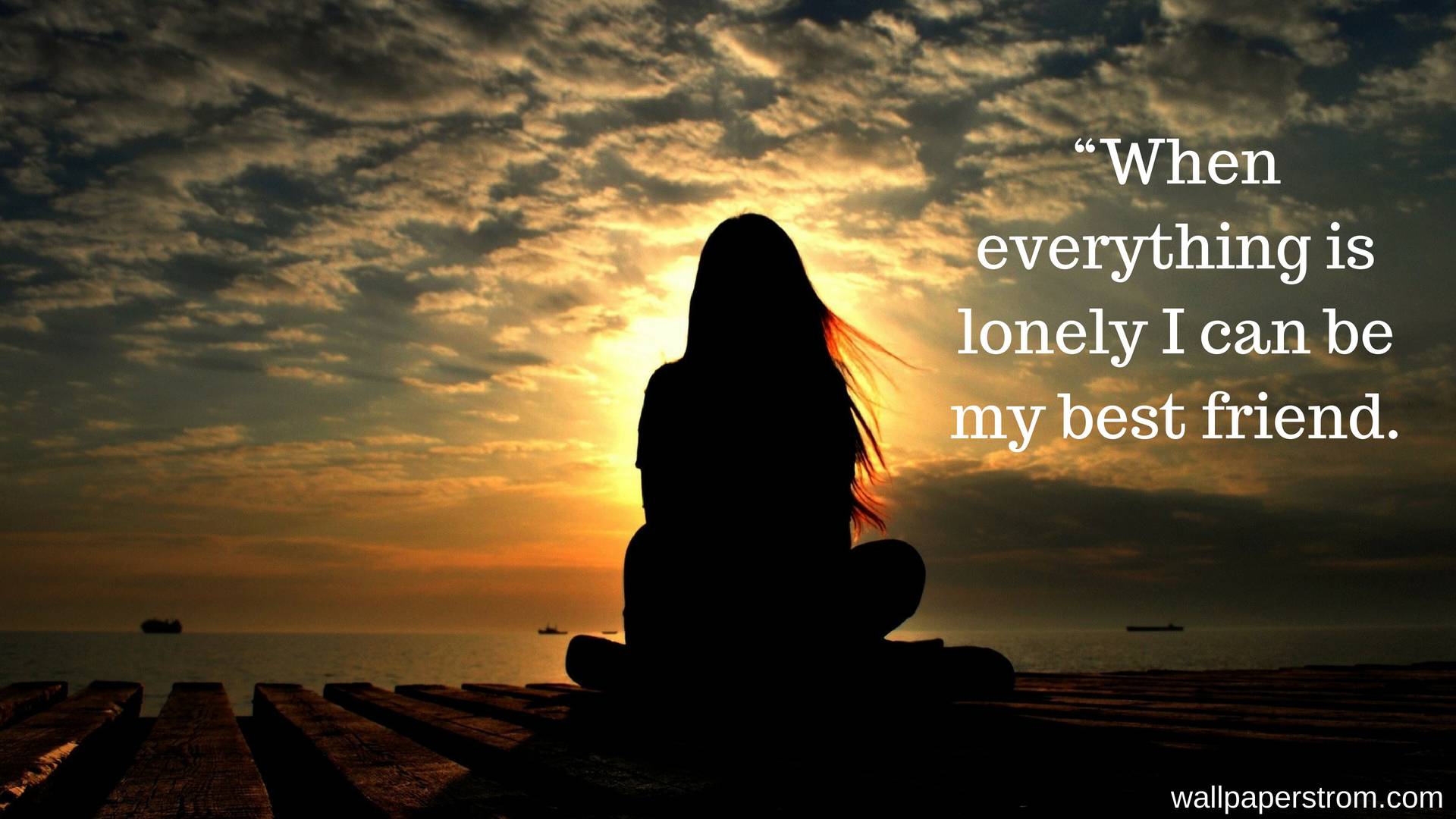 Silhouette ragazza tramonto solitudine, 1920x1080 1080p, Laptop