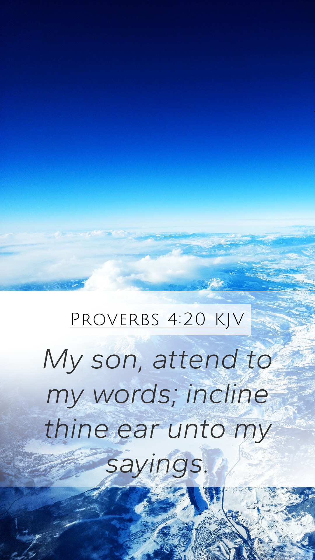 Cielo blu con nuvole, versetto biblico, 1080x1920 Full HD Verticale, Samsung Galaxy