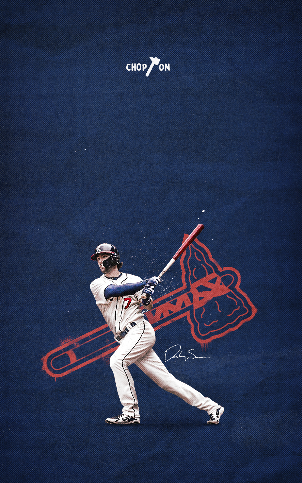 Giocatore baseball Braves battuta, 1000x1600 Full HD Verticale, iPhone