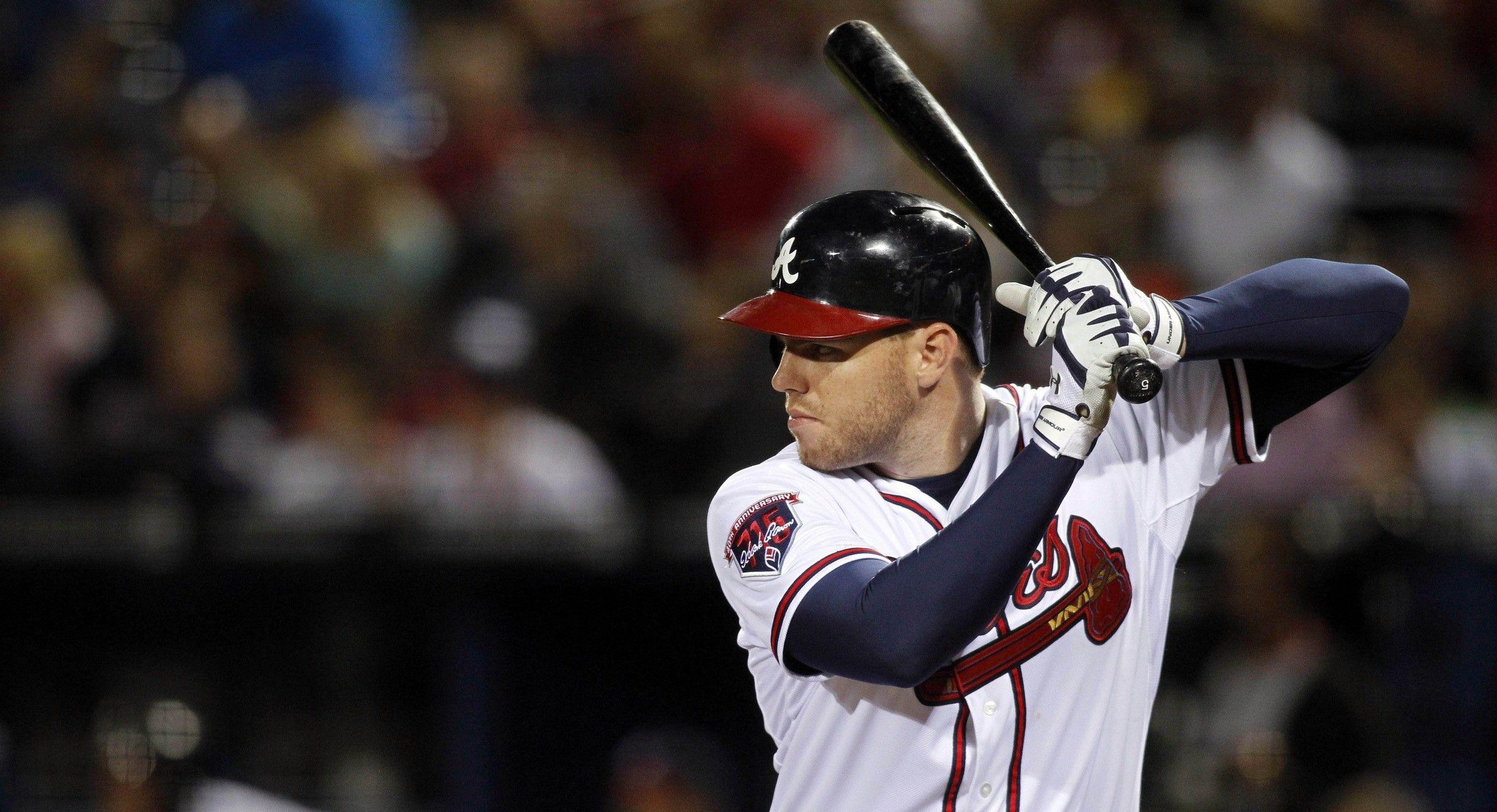 Freddie Freeman dipinto baseball, Atlanta Braves, 1080x1920 Verticale, Mobile