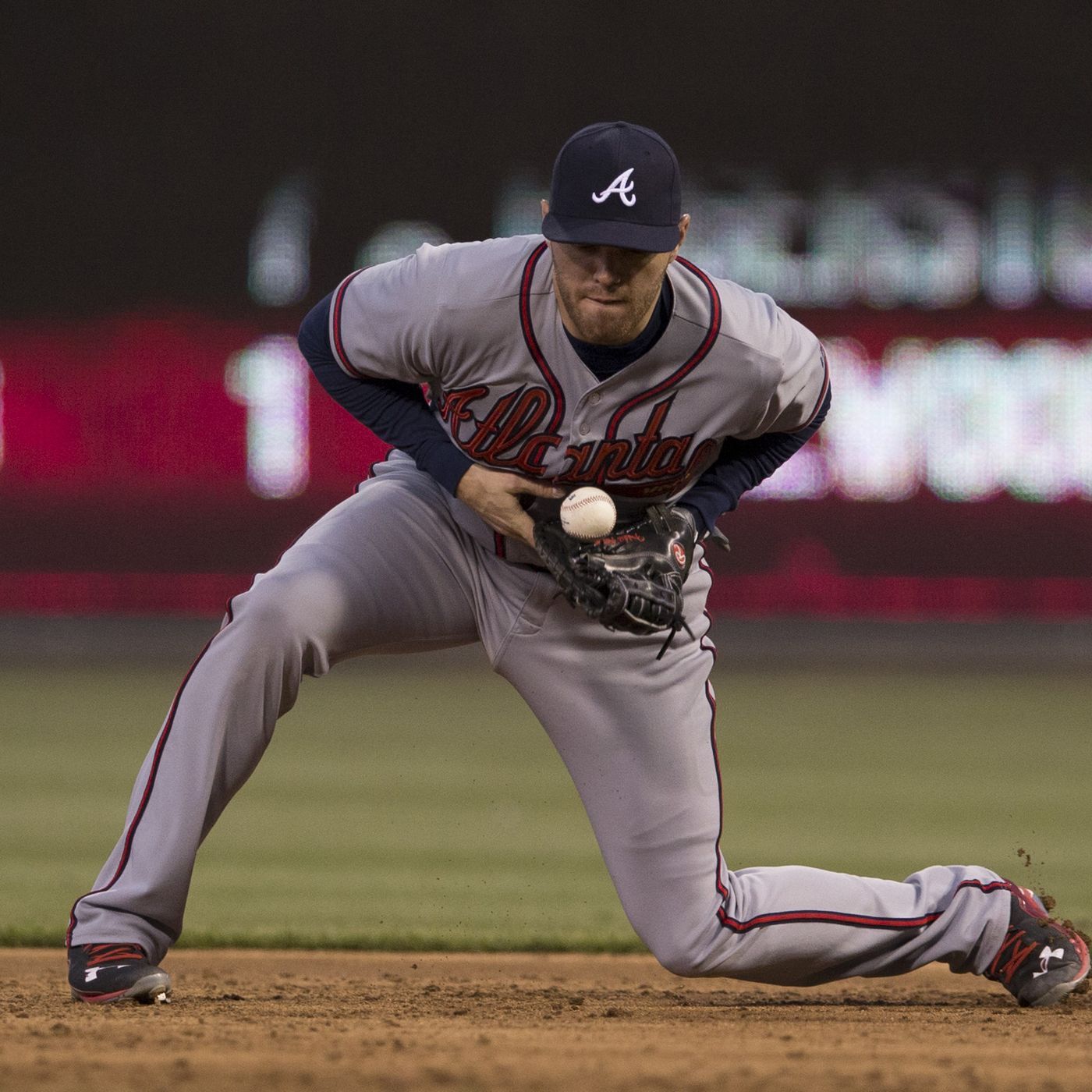 Giocatore baseball Atlanta Braves si tuffa, 1024x768 HD, PC