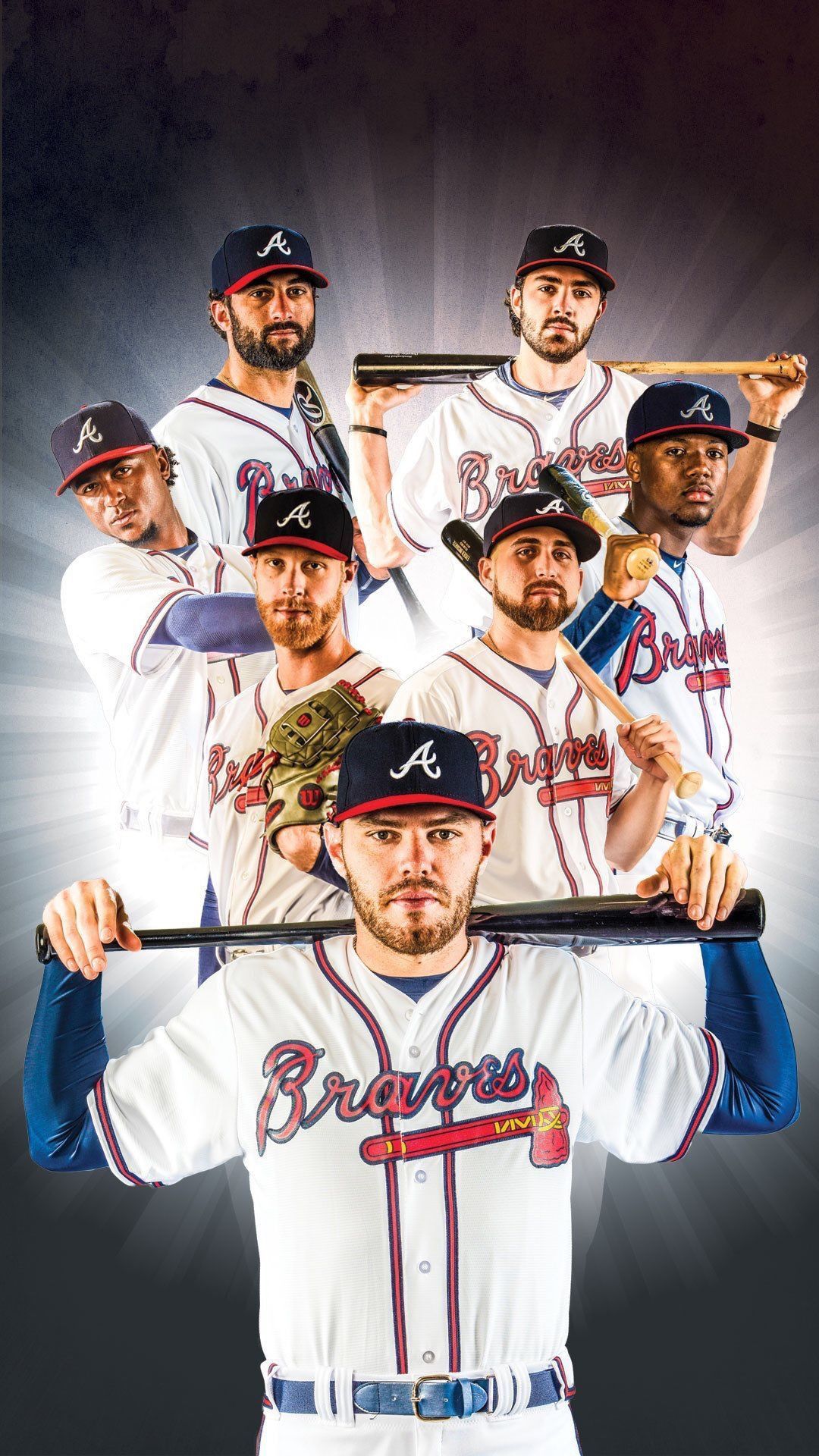 Giocatori Atlanta Braves baseball, MLB, 1080x1920 Verticale, Telefono