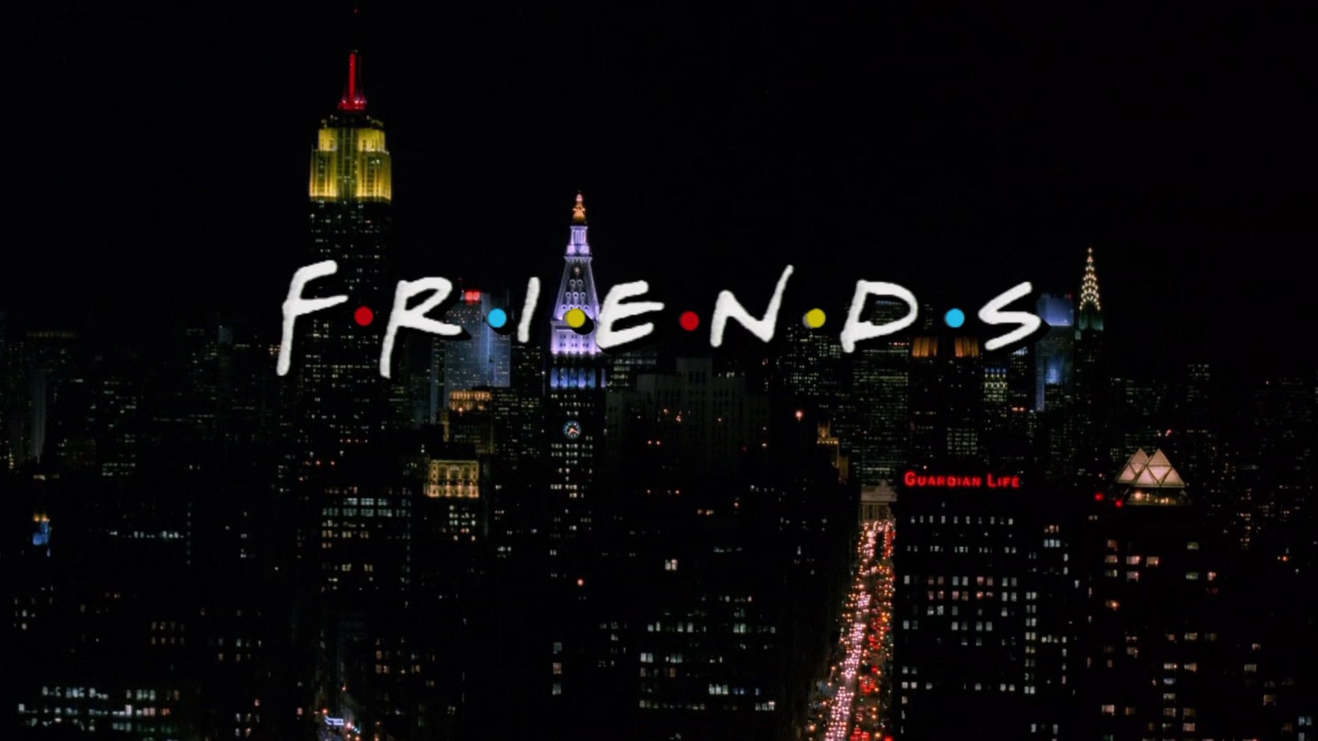 Logo Friends skyline notturno, 1920x1080 Full HD, Monitor Gaming