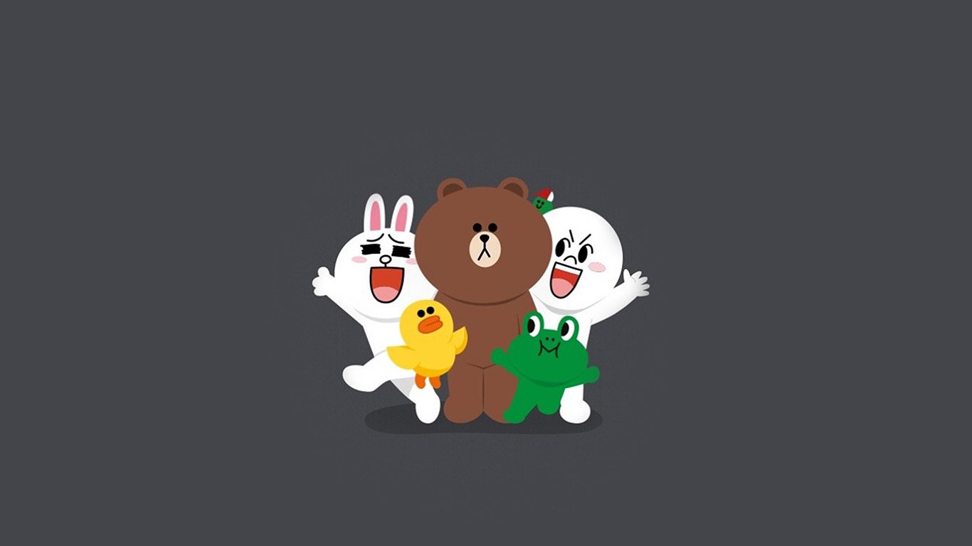 Line Friends personaggi cartoon, 1366x768 720p, PC