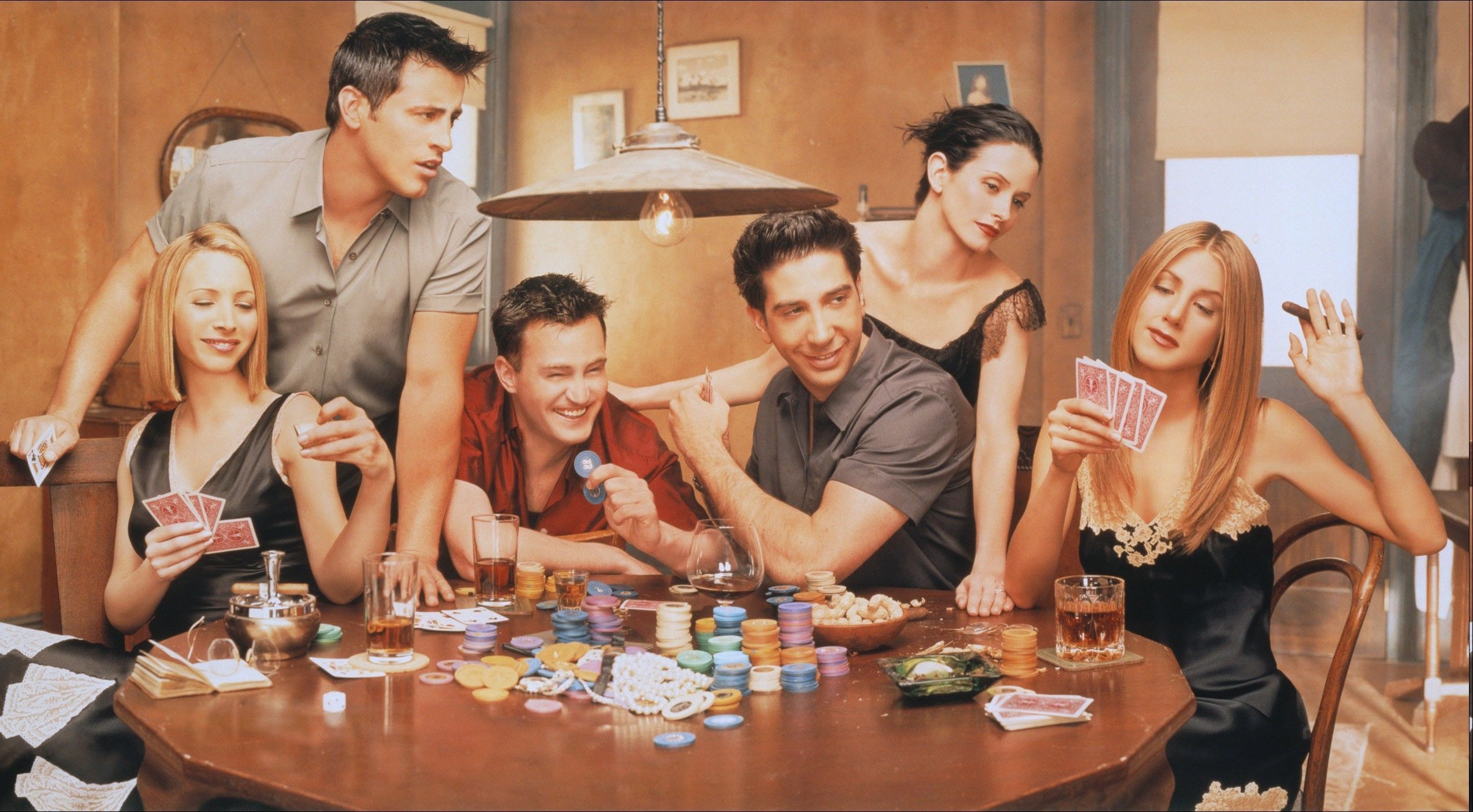 Cast Friends gioca a poker, 2550x1406 2K, PC Desktop