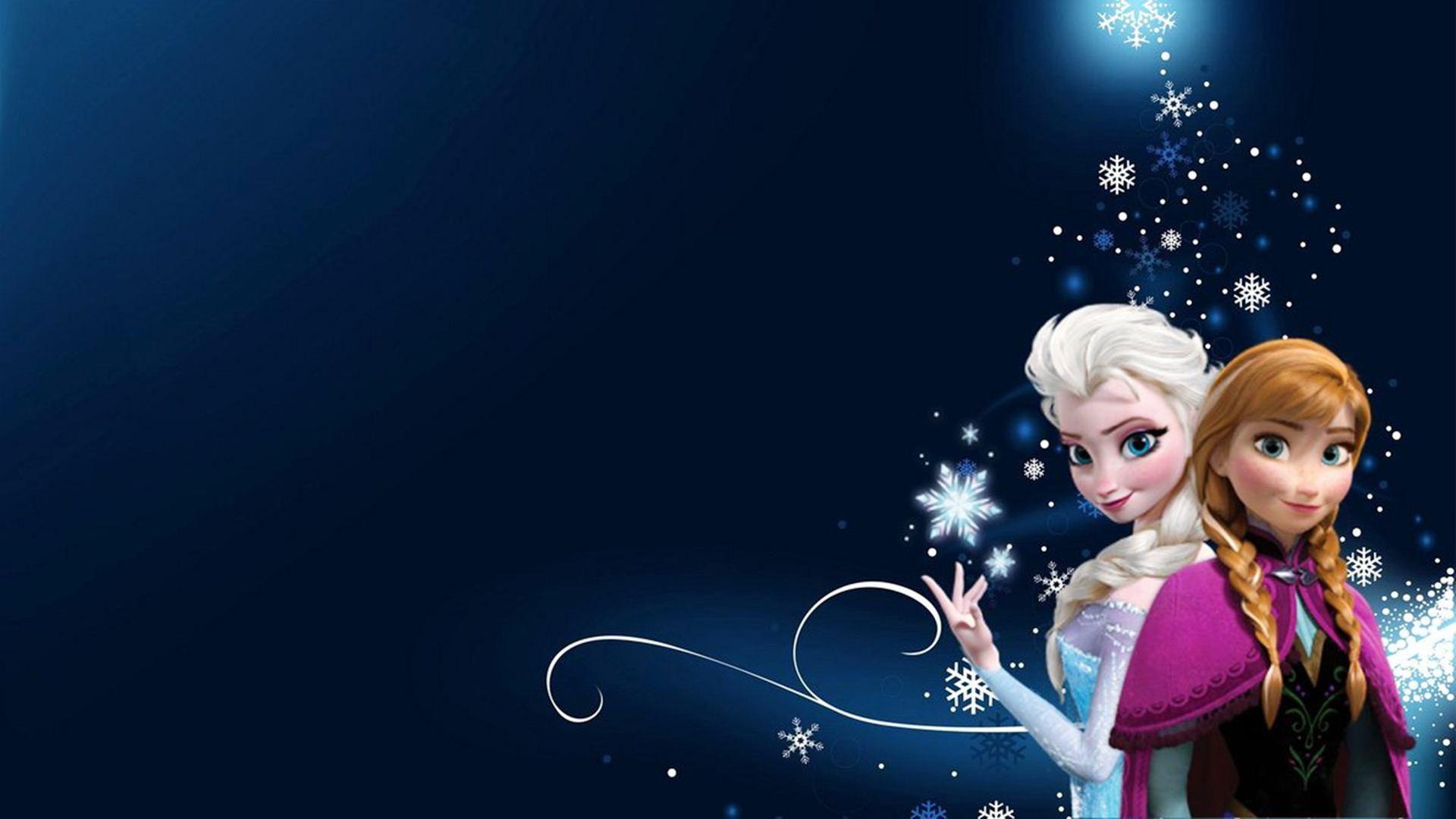 Elsa e Anna sfondo blu, 1920x1080 1080p, PC
