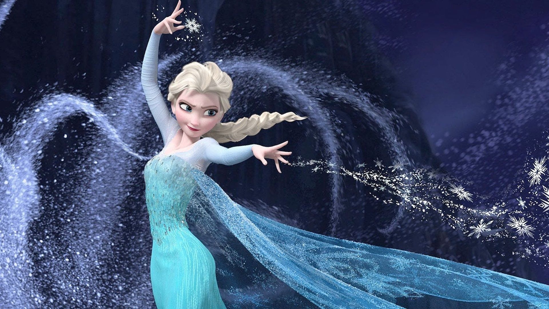 Elsa magia vortice azzurro, 1920x1080 Full HD 1080p, PC