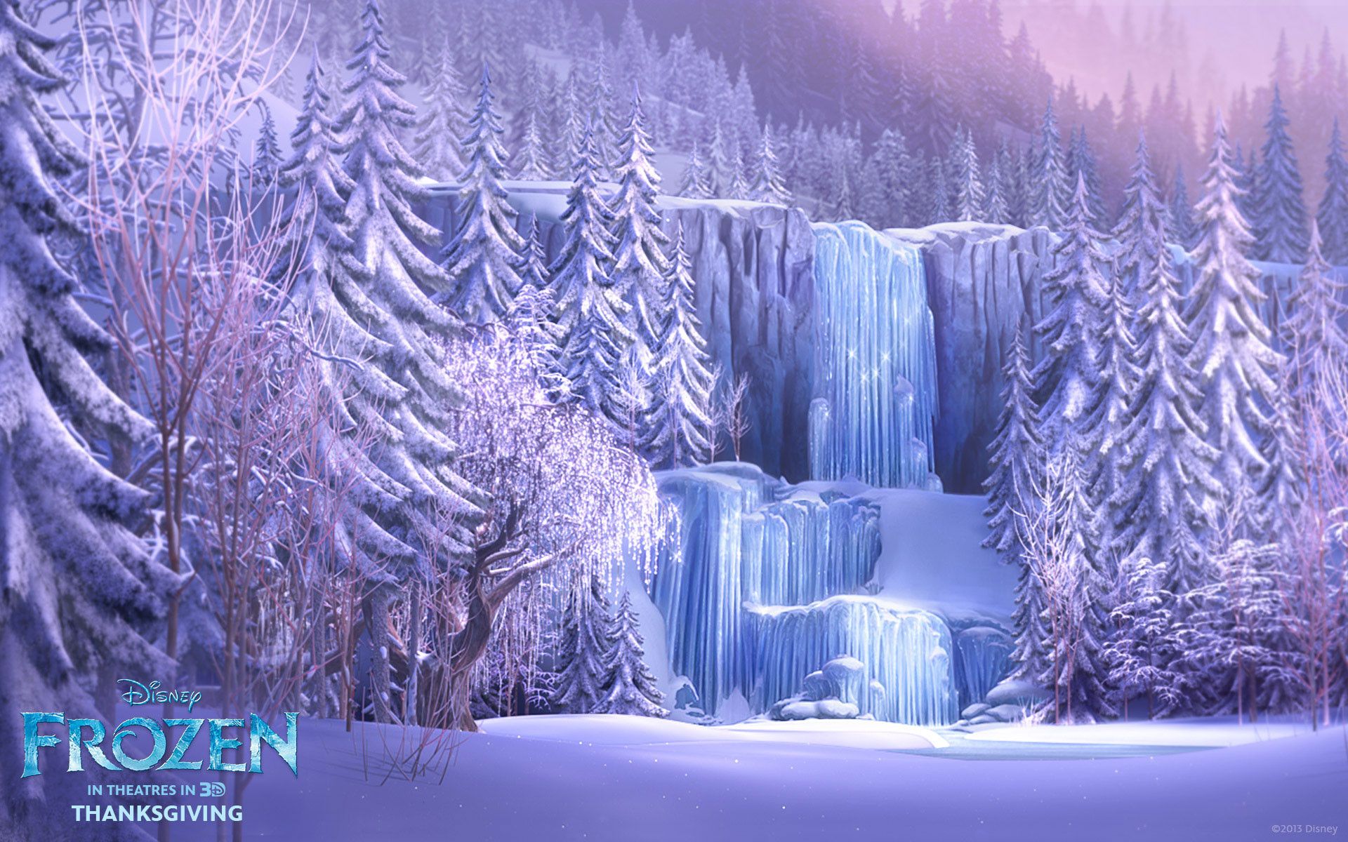 Cascata ghiacciata bosco viola, 1920x1200 WUXGA, Monitor Gaming