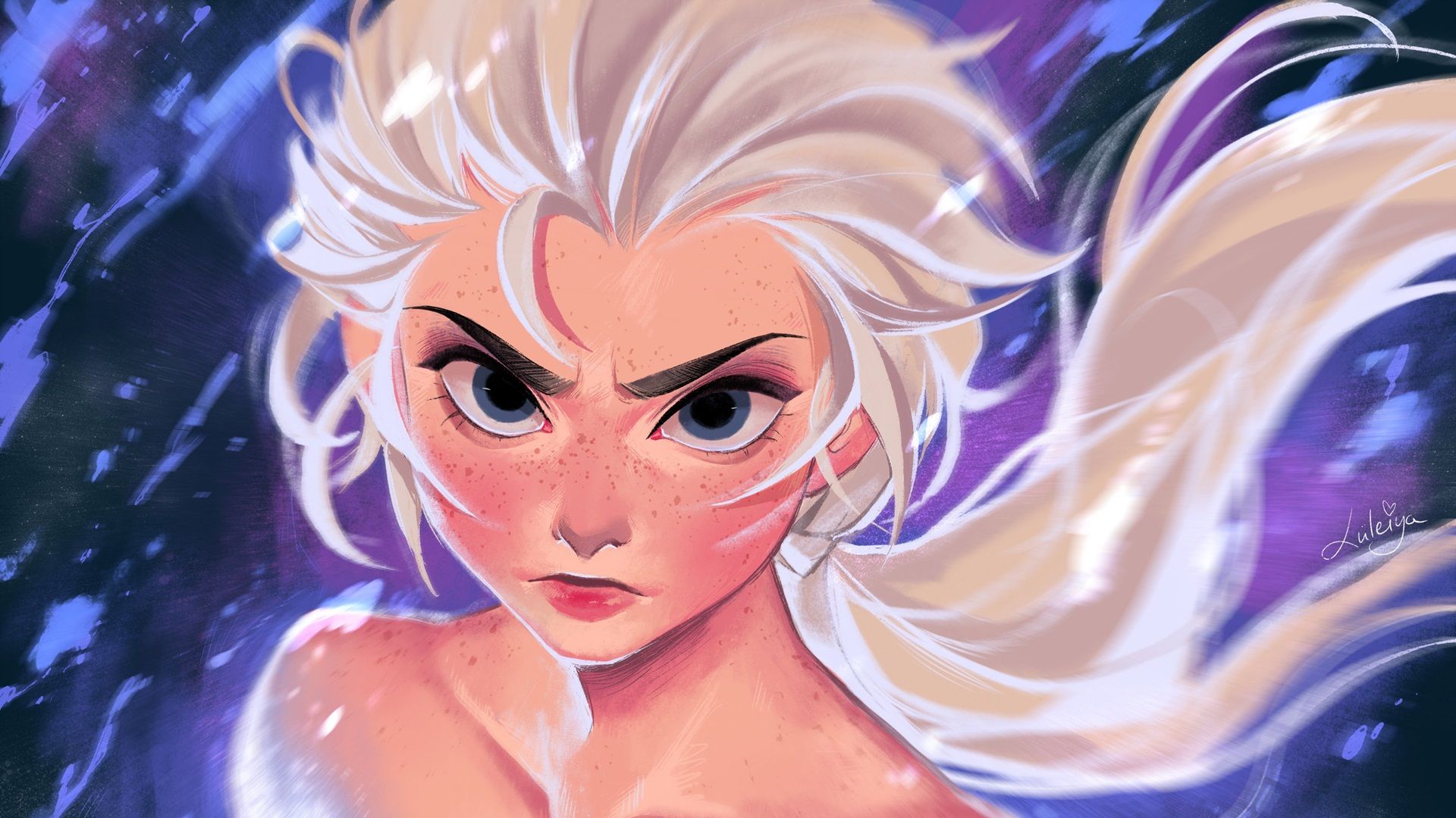 Elsa Frozen musica azzurra, 1920x1080 1080p, PC