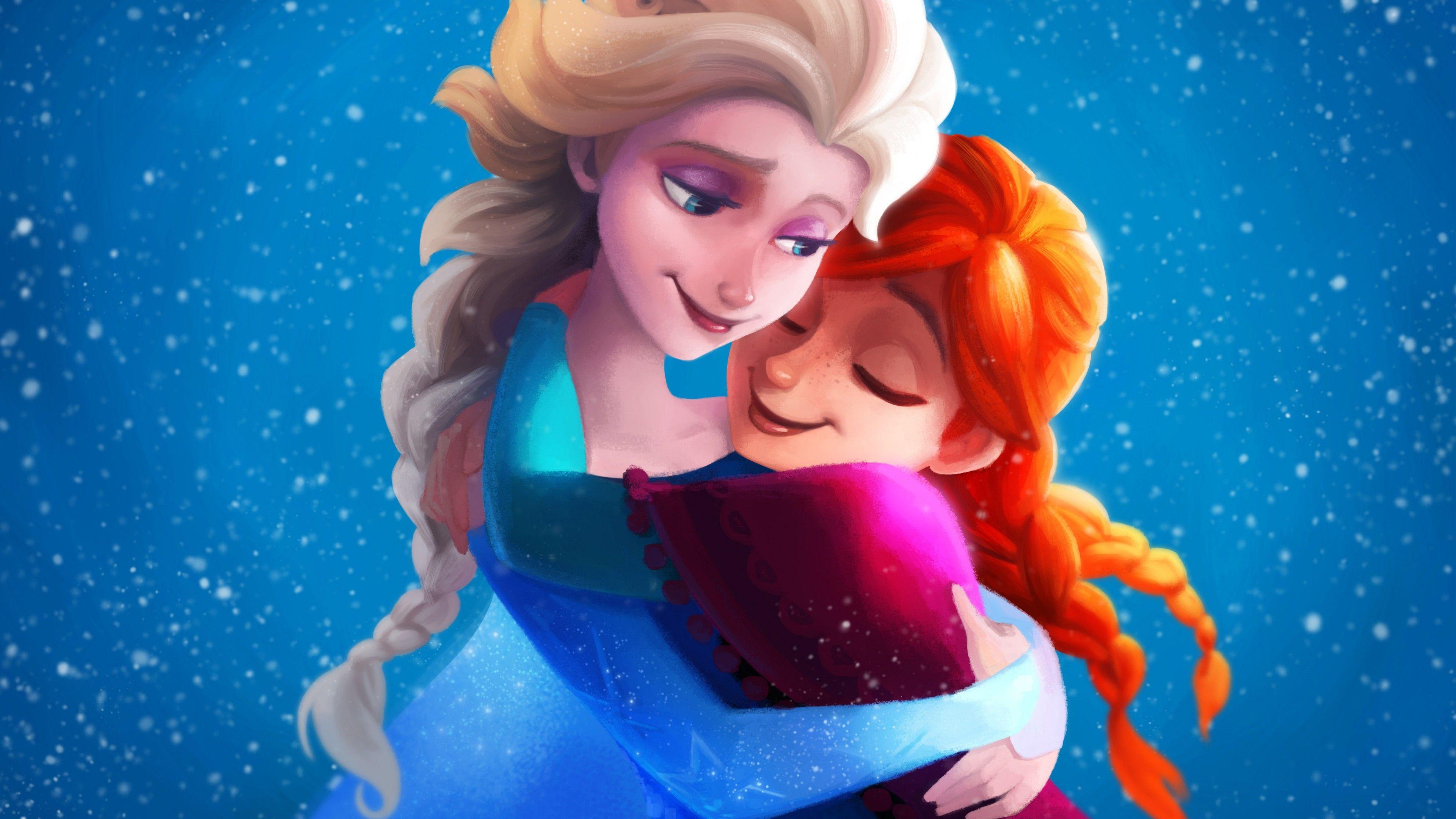 Elsa e Anna abbraccio, 3840x2160 Ultra HD, PC