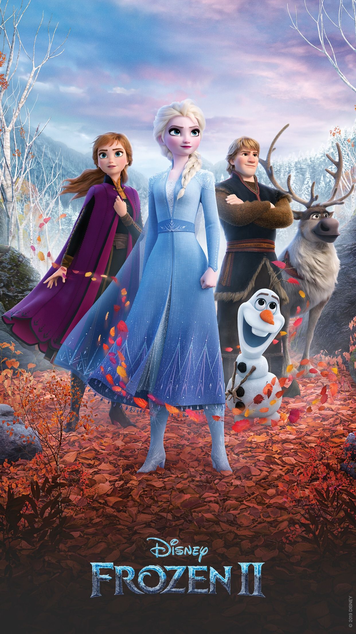 Poster Frozen 2 Elsa personaggi, 1242x2209 Verticale, Xiaomi