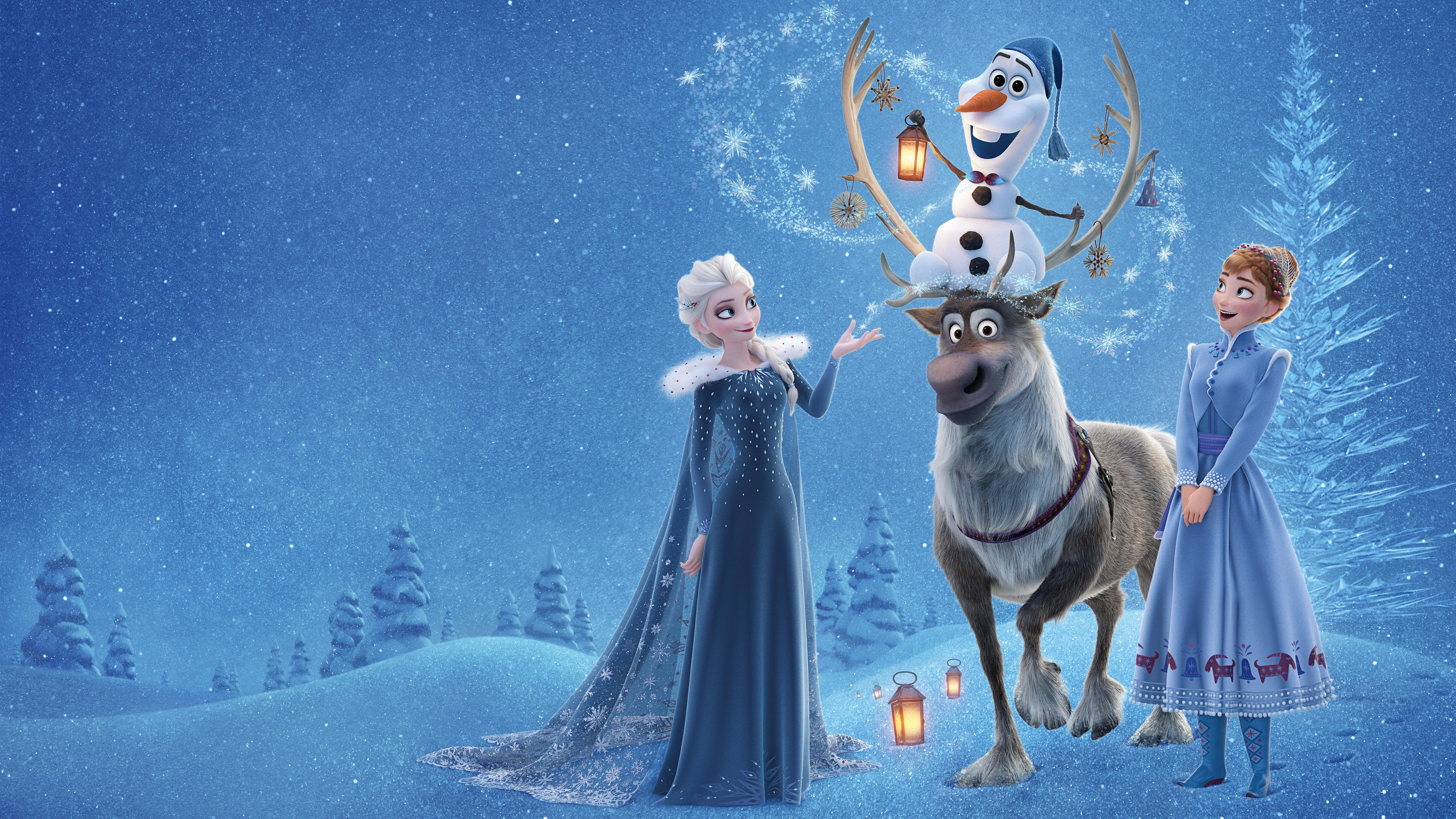 Elsa Olaf Sven Anna neve, 7680x4320 4K, Desktop 4K