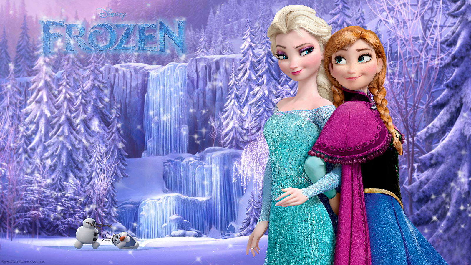 Elsa Anna foresta invernale Frozen, 1600x900 HD, PC