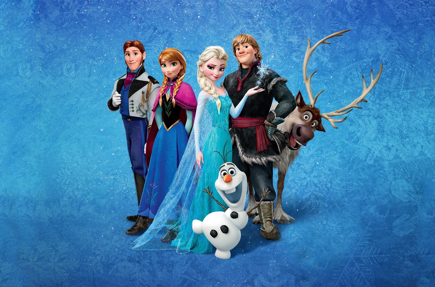 Frozen cast completo sfondo blu, 1816x1200 900p, PC