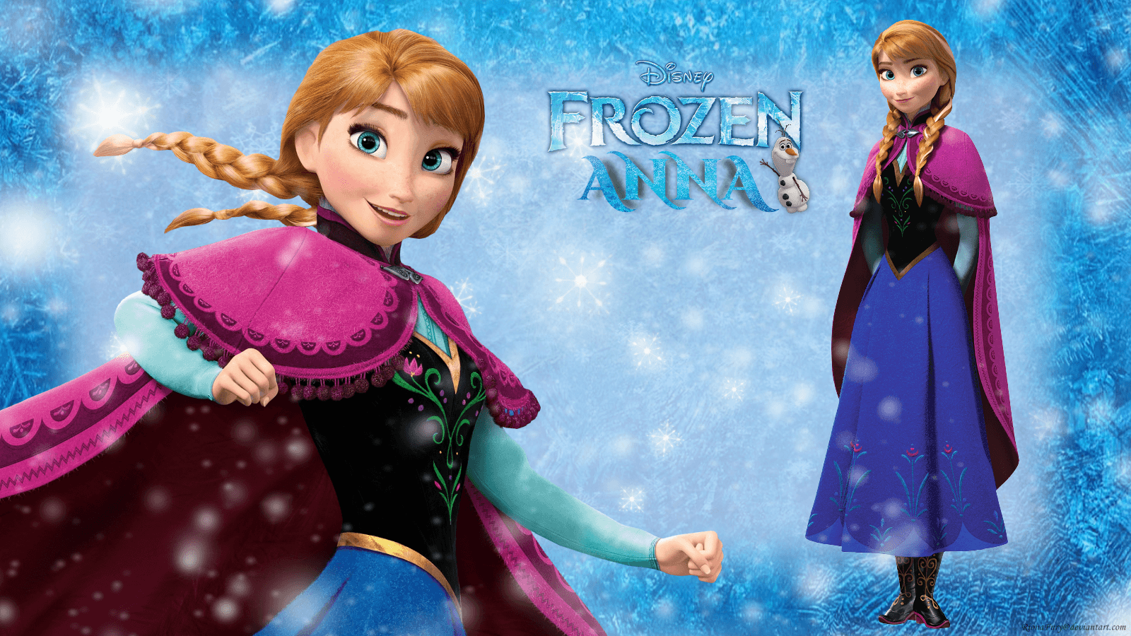 Anna Frozen ritratto neve, 1600x900 HD Ready, Desktop