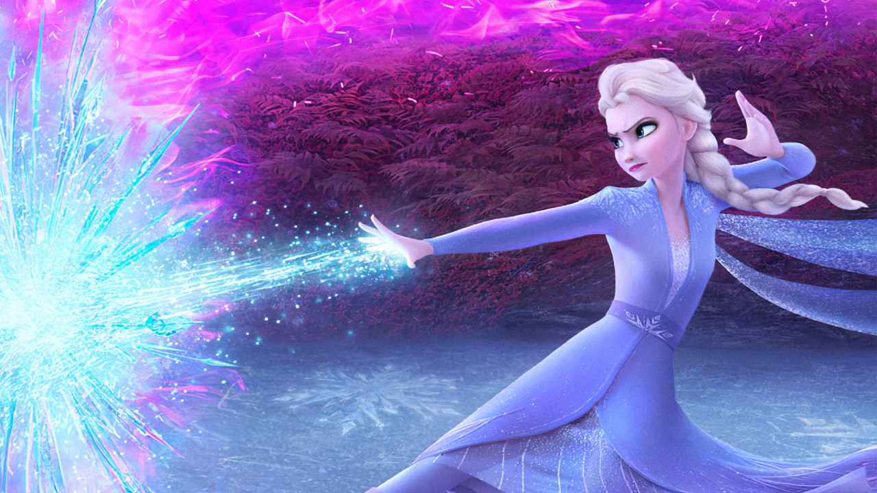 Elsa Frozen 2 magia viola, 1280x720 720p, PC