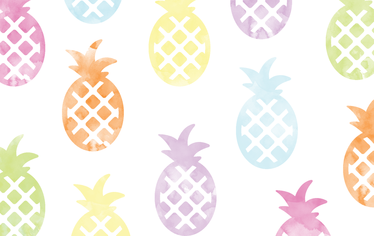 Ananas ad acquerello ripetuti, 1400x3682 Verticale, Telefono
