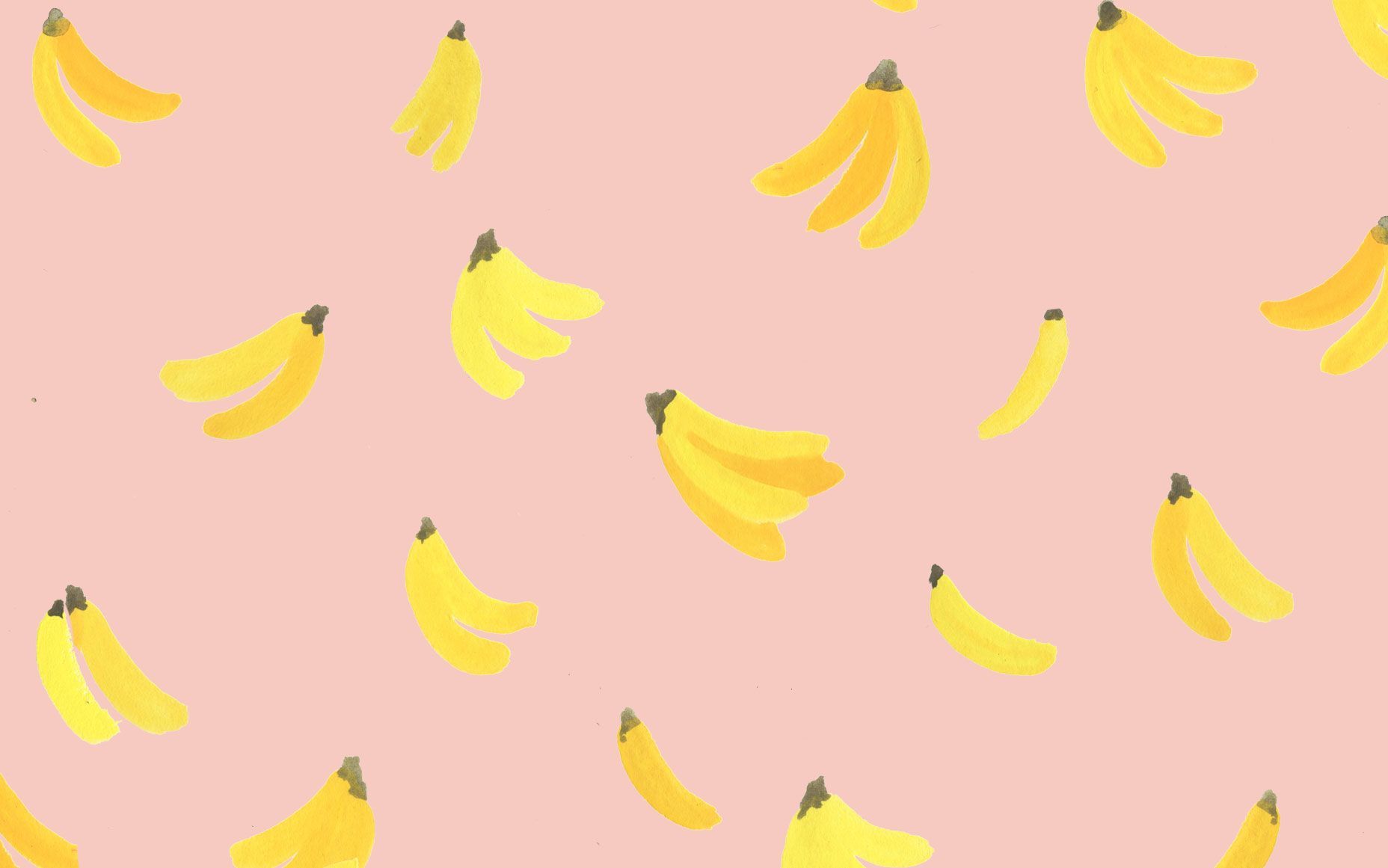 Banane ad acquerello sfondo rosa, 1856x1161 HD Ready, iMac