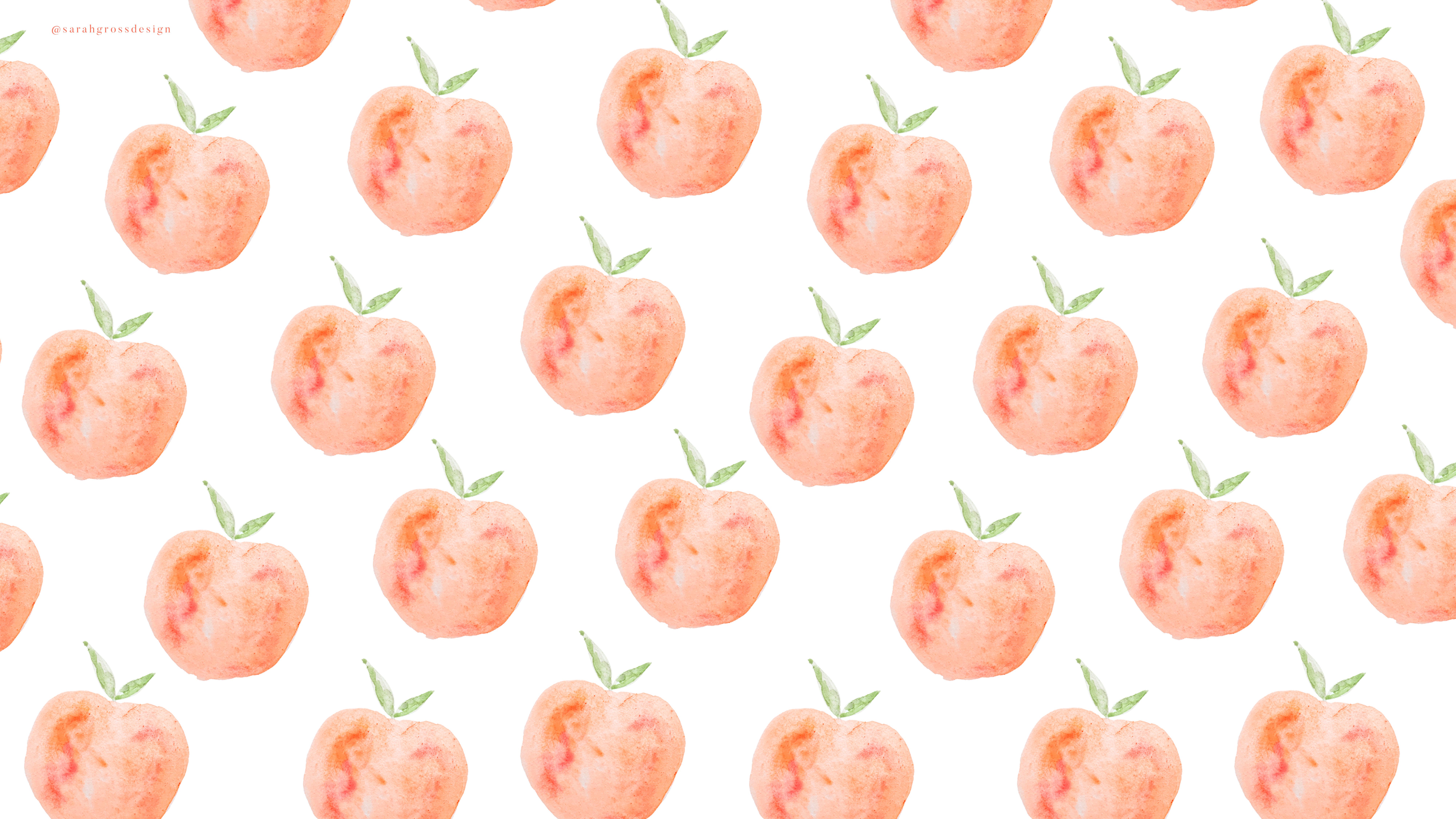 Pesche ad acquerello con foglie, 1920x1080 Full HD 1080p, Laptop