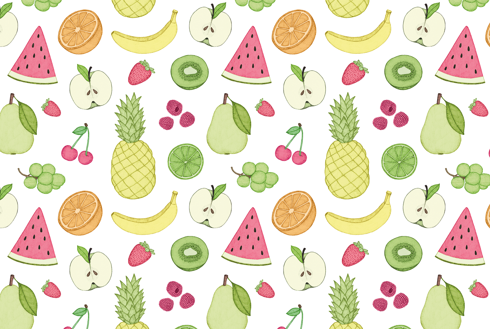 Tre ananas ad acquerello, 2048x1152 Hi-Res, Laptop