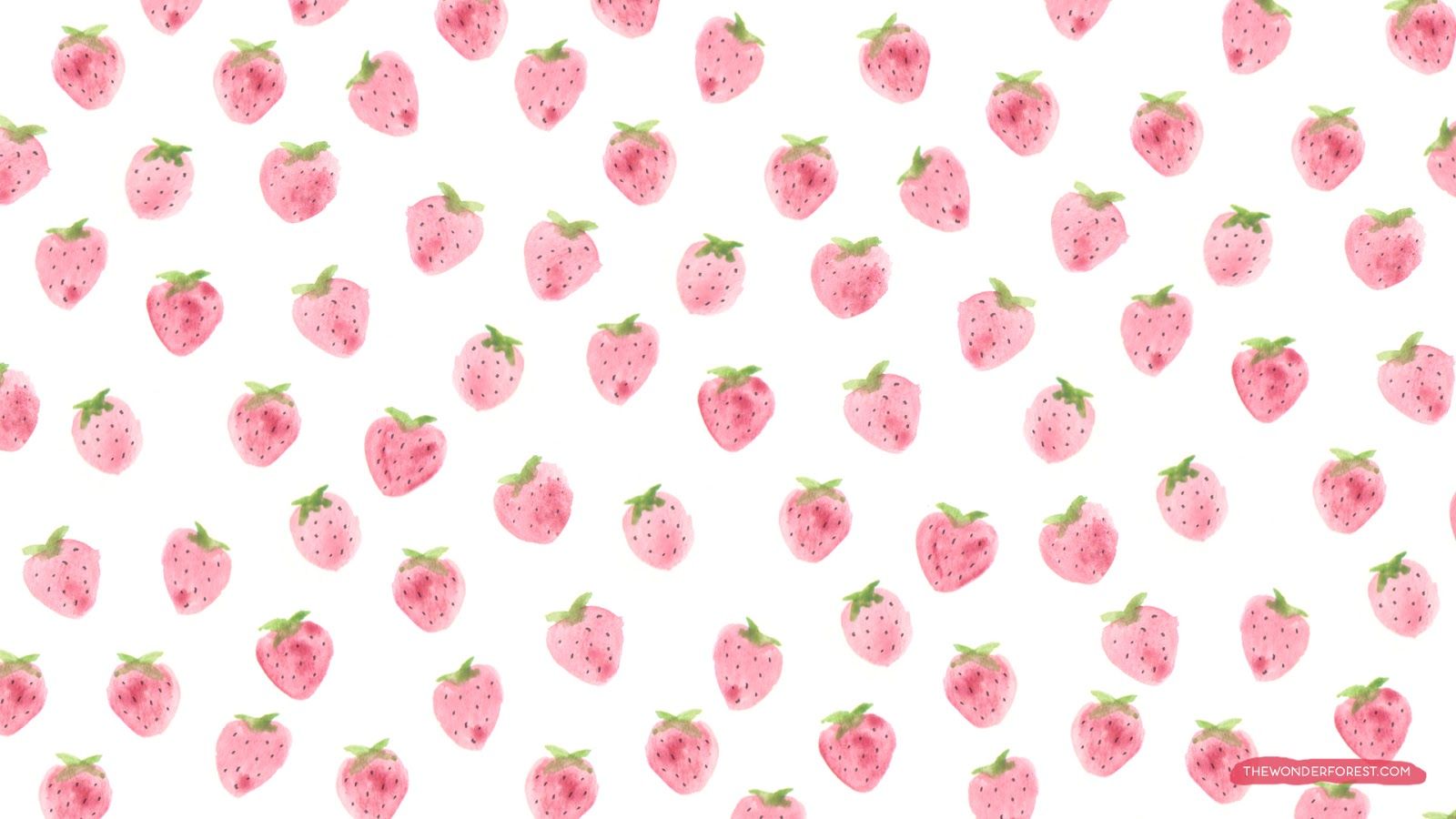 Fragole ad acquerello rosa, 1600x900 HD Ready, Desktop
