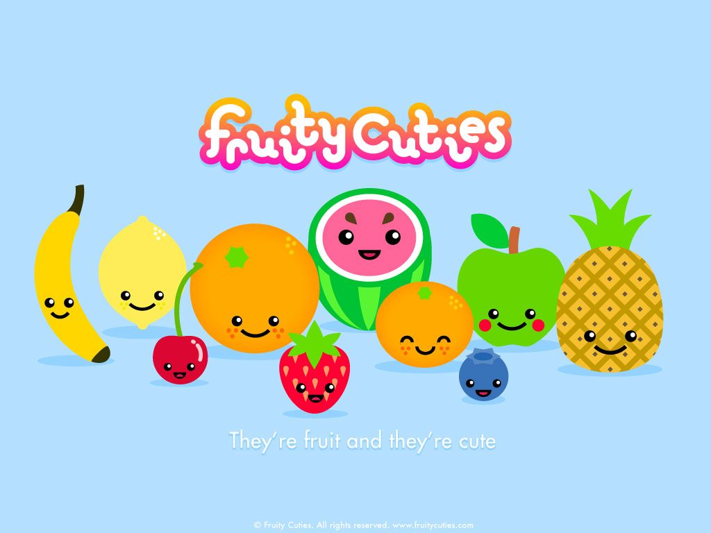 Frutta carina kawaii colorata, 1024x768 HD, PC