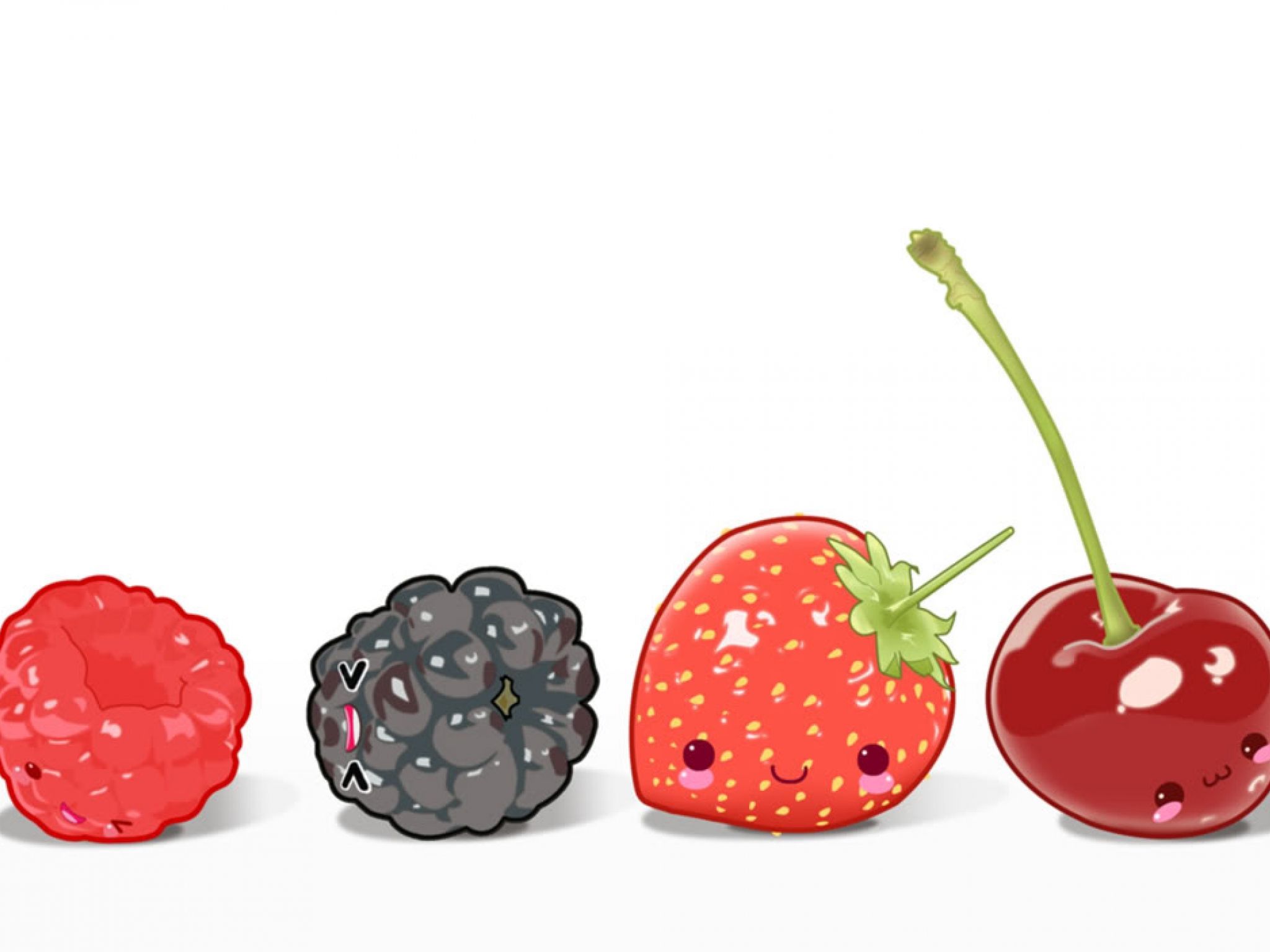 Frutti carini kawaii illustrati, 2048x1536 2K, Desktop