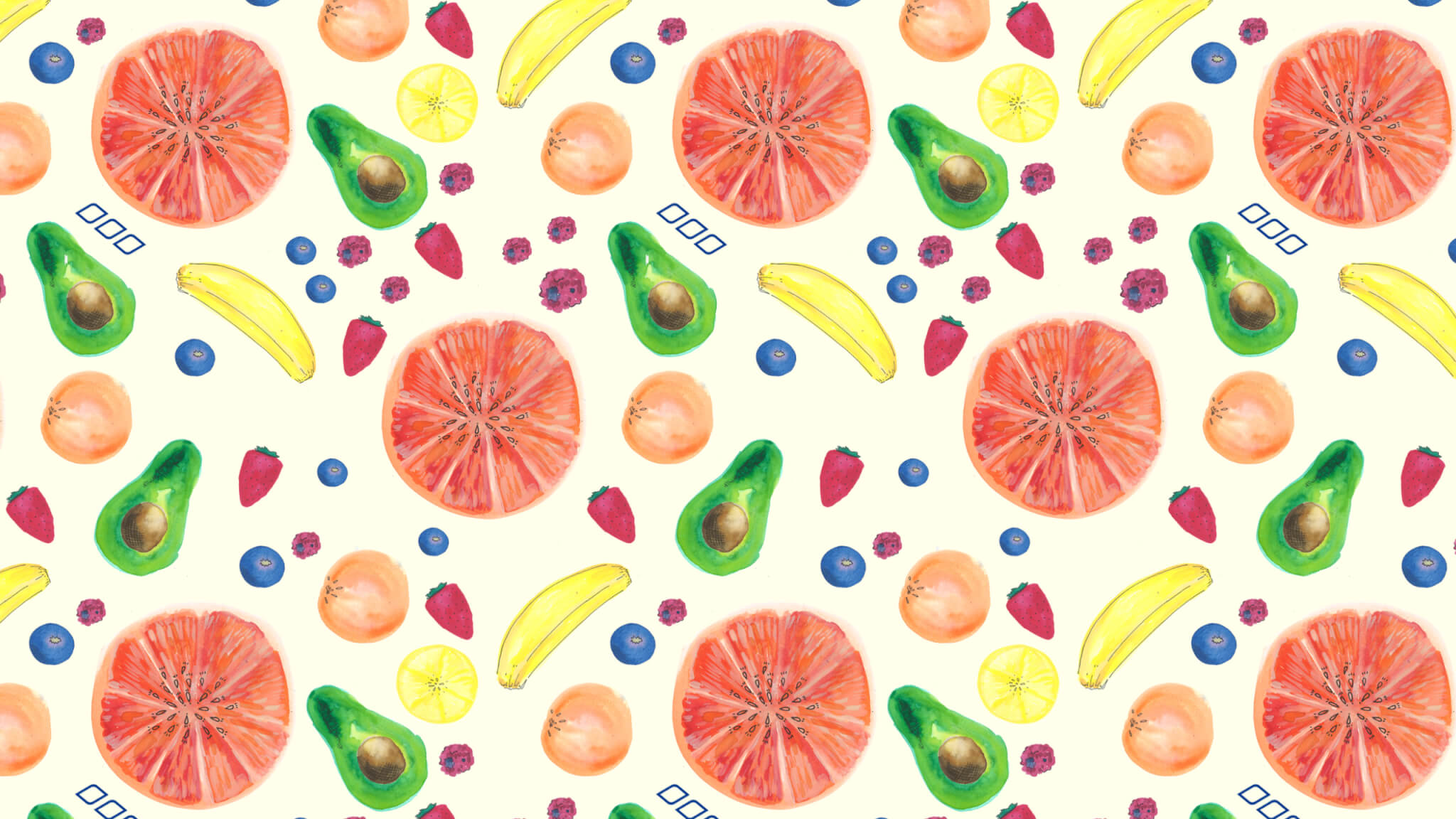 Frutta carina illustrata pattern, 2048x1152 2K, Laptop