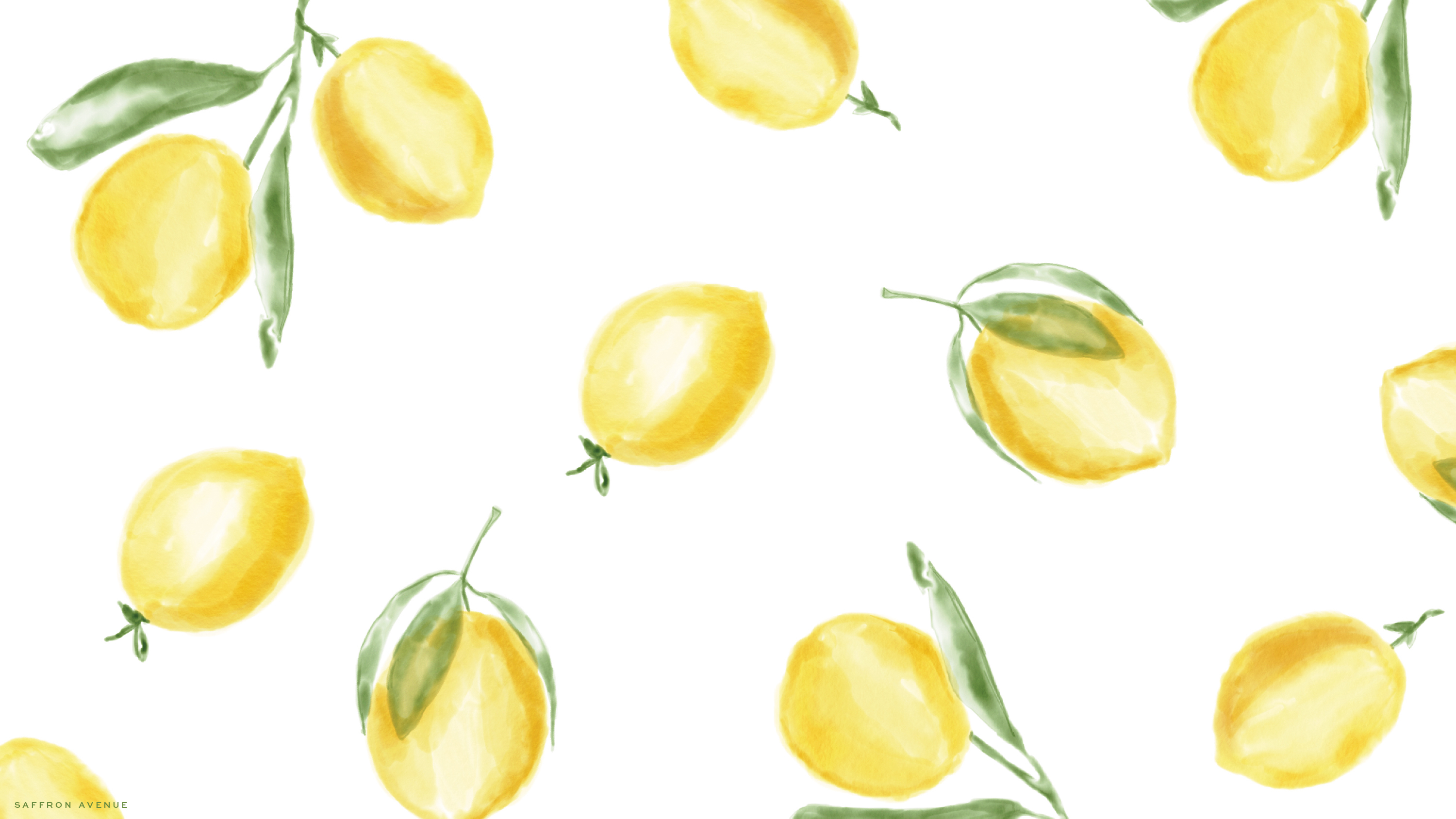 Limoni acquerello sfondo bianco, 3000x1688 WQXGA, Monitor Gaming