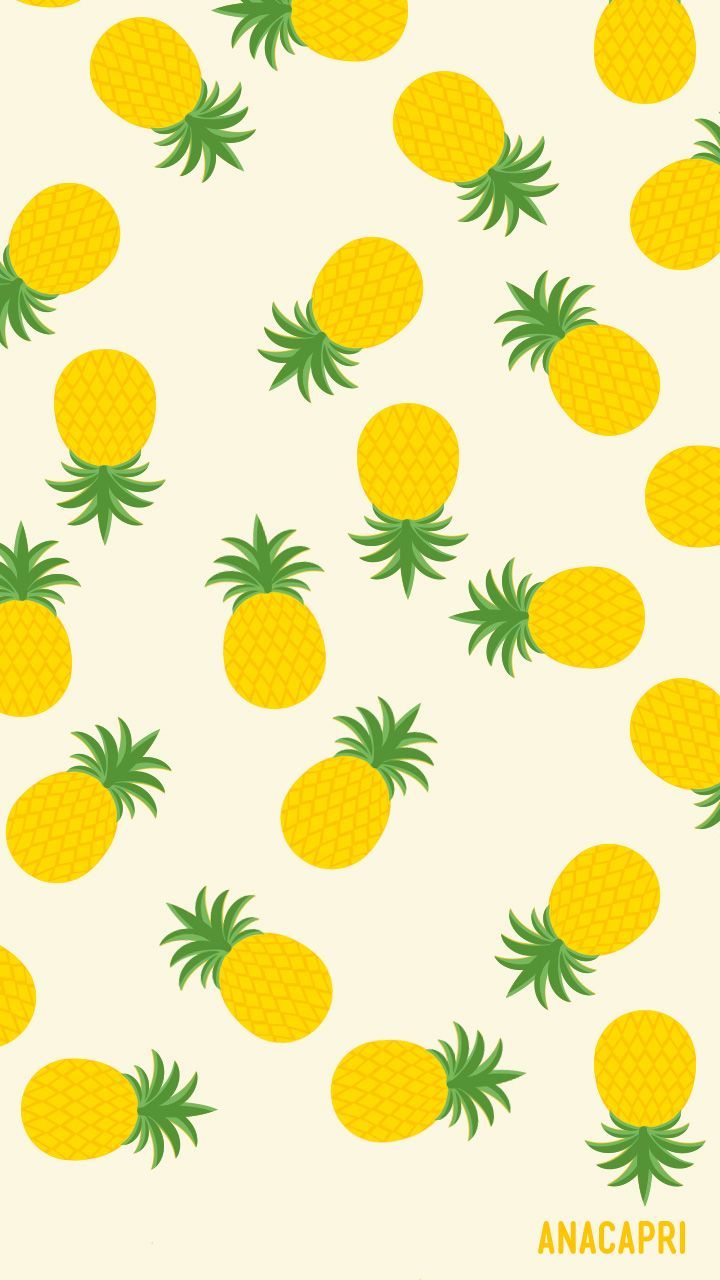 Pattern ananas gialli sfondo crema, 720x1280 Verticale, Telefono
