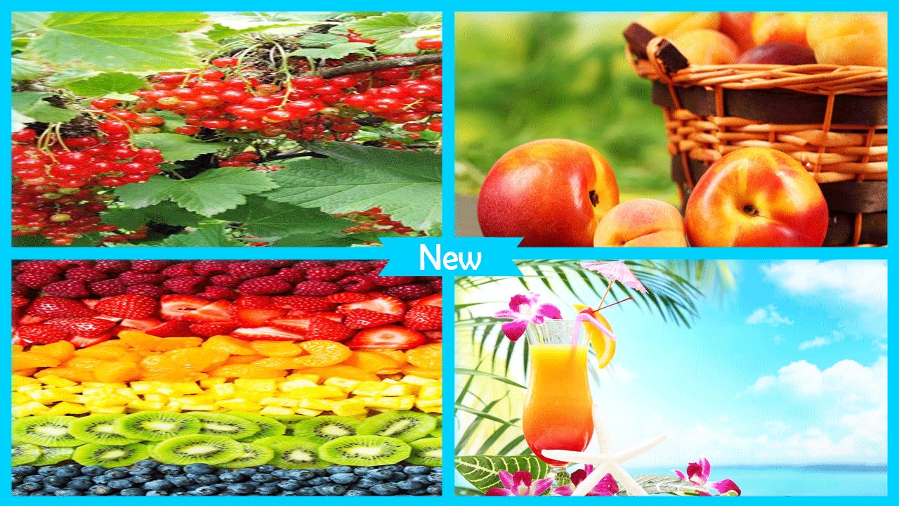 Collage frutta estiva colorata, 1280x720 720p, PC