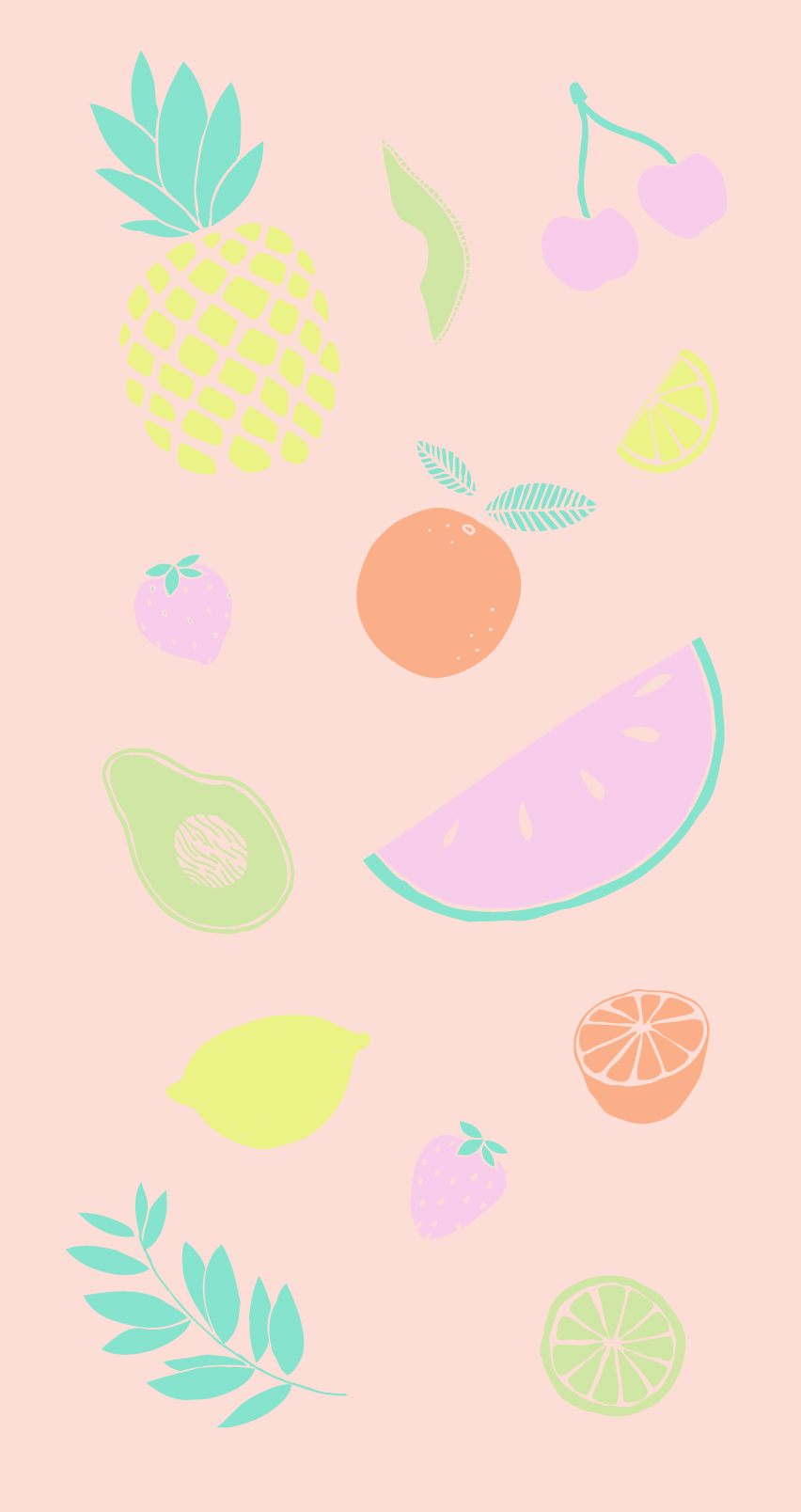 Frutta pastello sfondo rosa, 852x1608 Full HD Verticale, Google Pixel