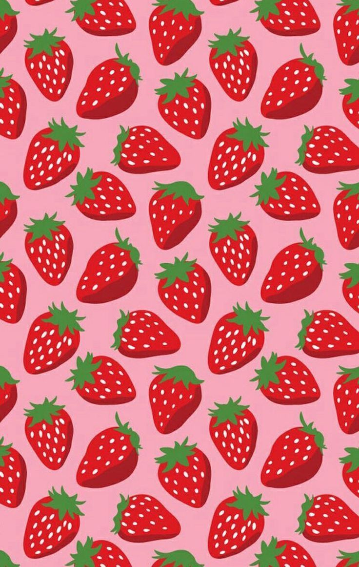 Fragole rosse pattern rosa, 736x1161 Full HD Verticale, Smartphone