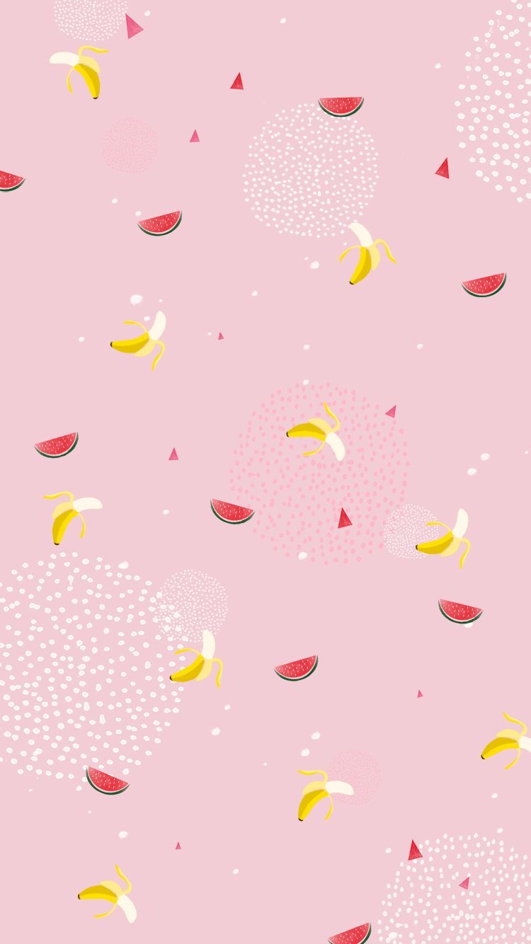 Anguria e banane sfondo rosa, 750x1334 Full HD Verticale, Smartphone