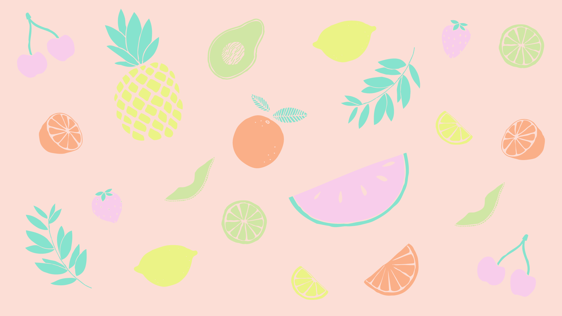 Frutta pastello su rosa, 1920x1080 Full HD, Desktop