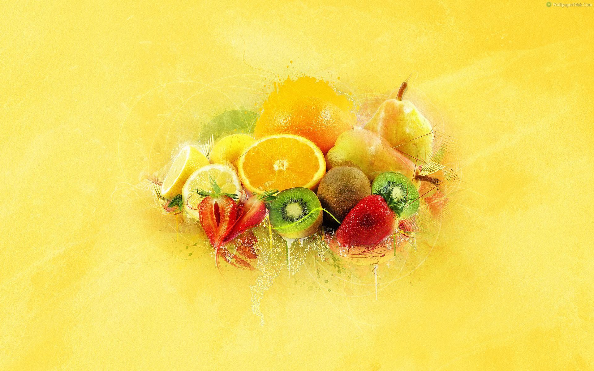 Frutta mista sfondo giallo, 1920x1200 Full HD+ WUXGA, PC Desktop
