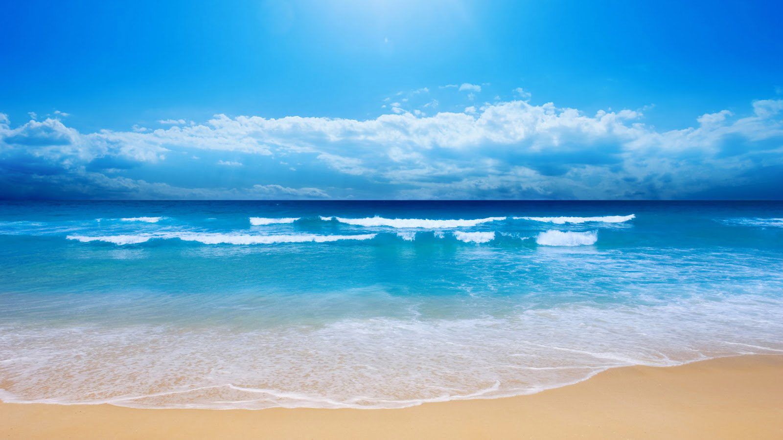 Spiaggia con onde blu, 1600x900 HD, Desktop