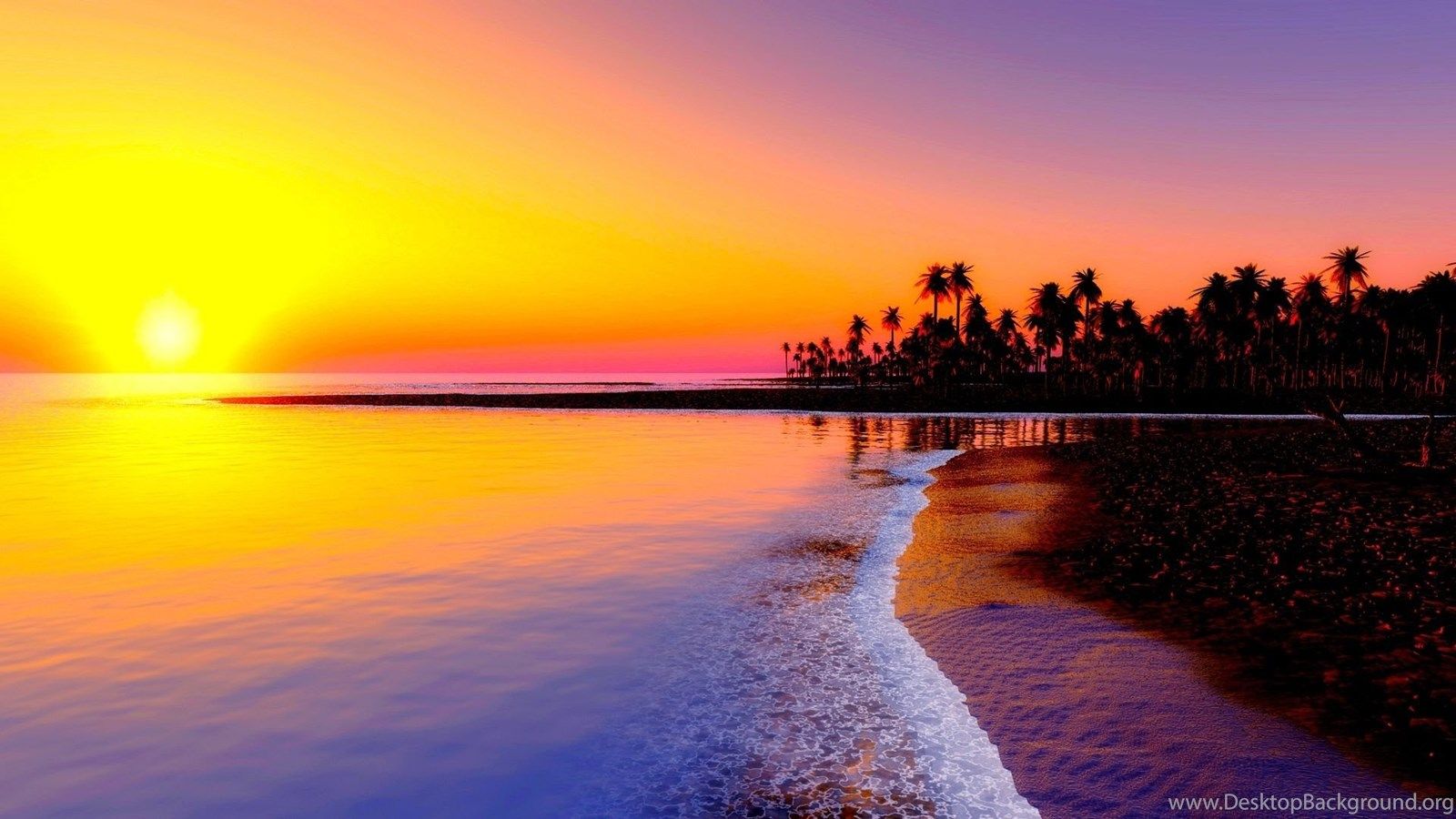 Tramonto su spiaggia tropicale, 1600x900 900p, PC Desktop