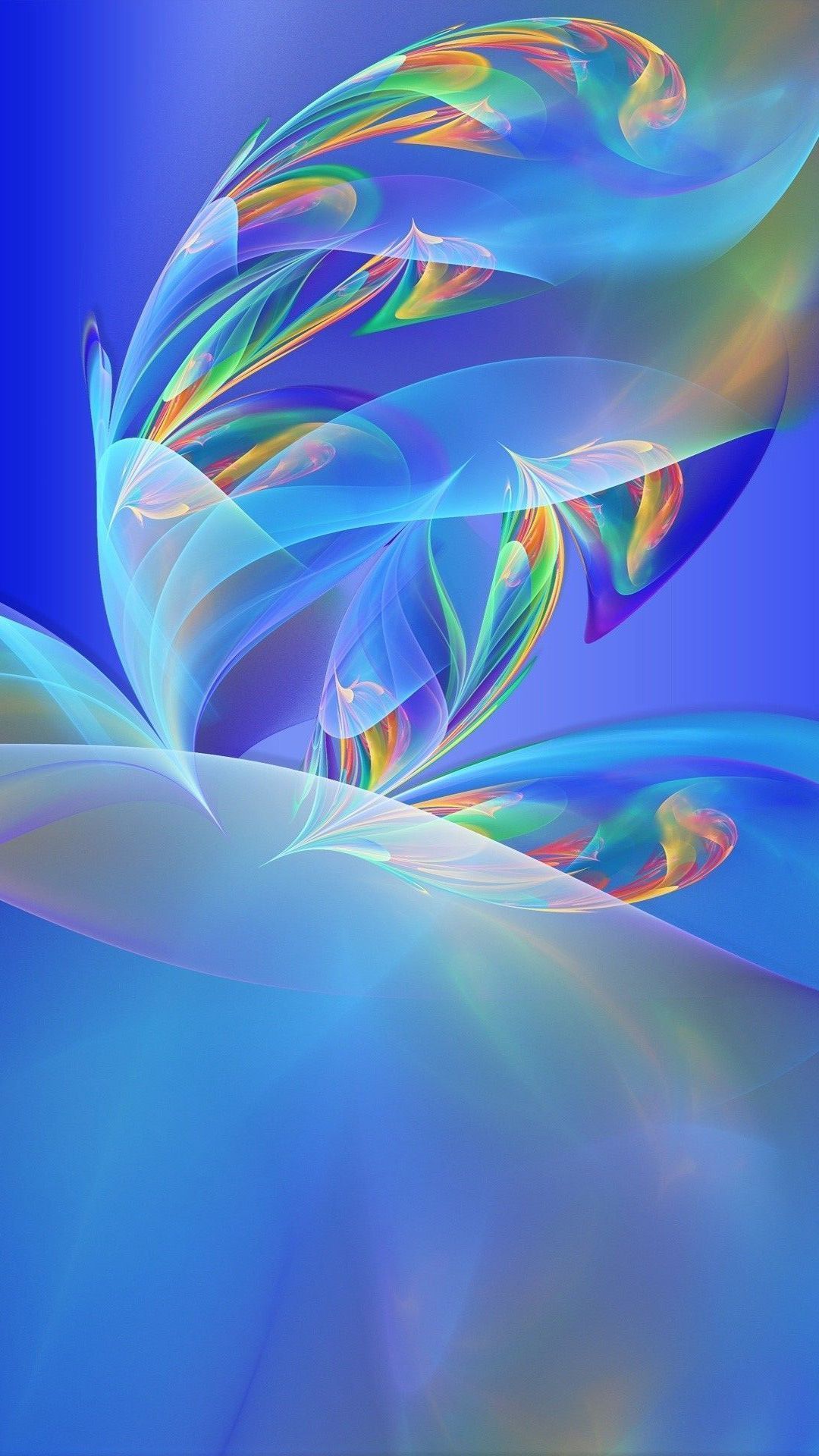 Forma astratta colorata su blu, 1080x1920 Verticale, Mobile