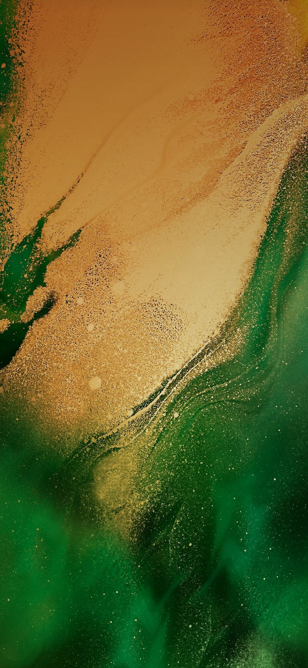 Sfondo astratto verde e oro, 1080x2340 Full HD Verticale, Smartphone