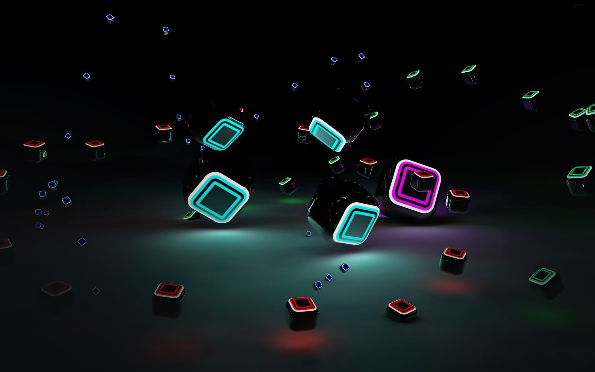 Cubi neon fluttuanti astratti, 1920x1200 Full HD+ WUXGA, PC Desktop