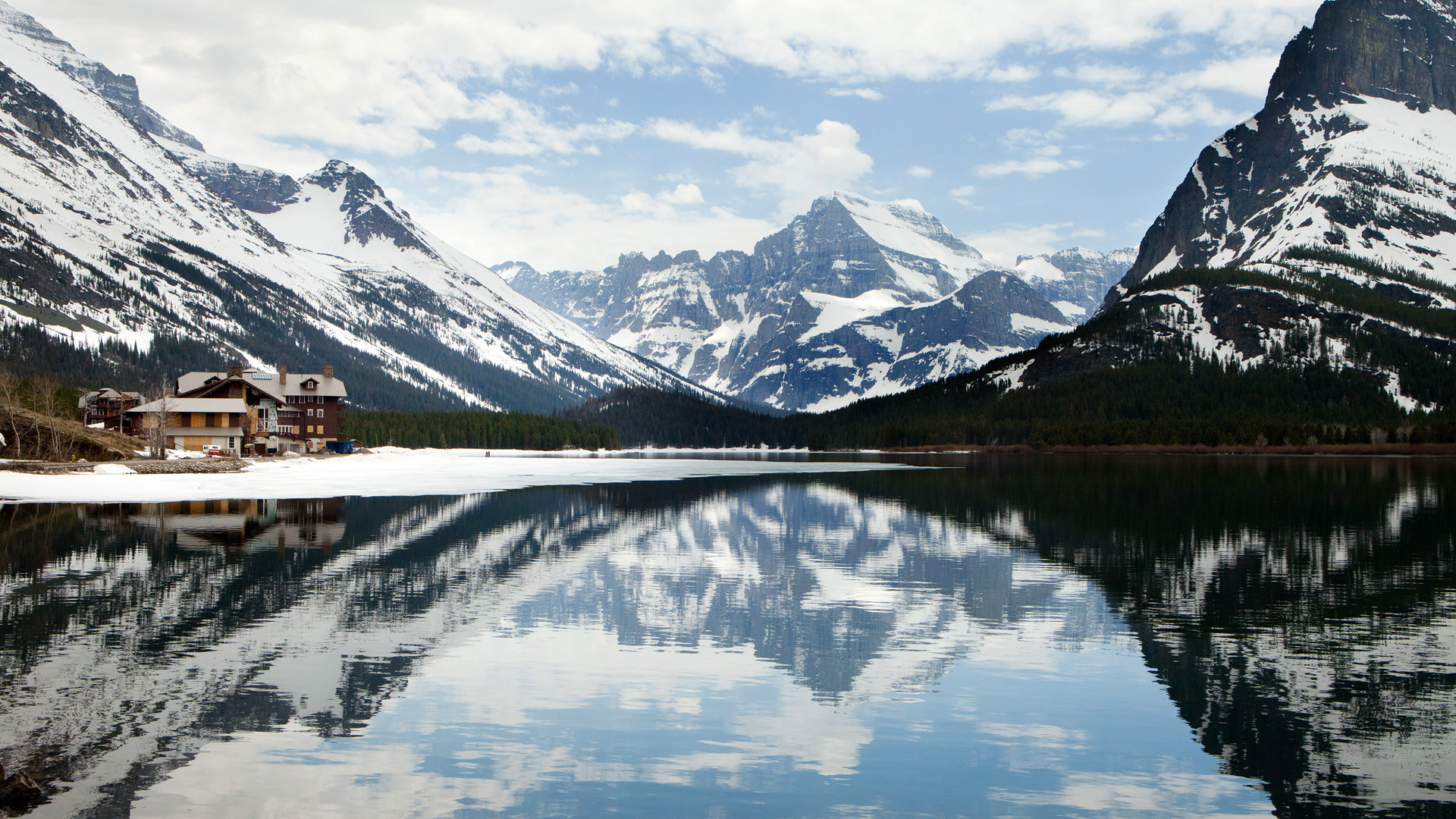 Lago montano con neve, 1920x1080 Full HD, Laptop