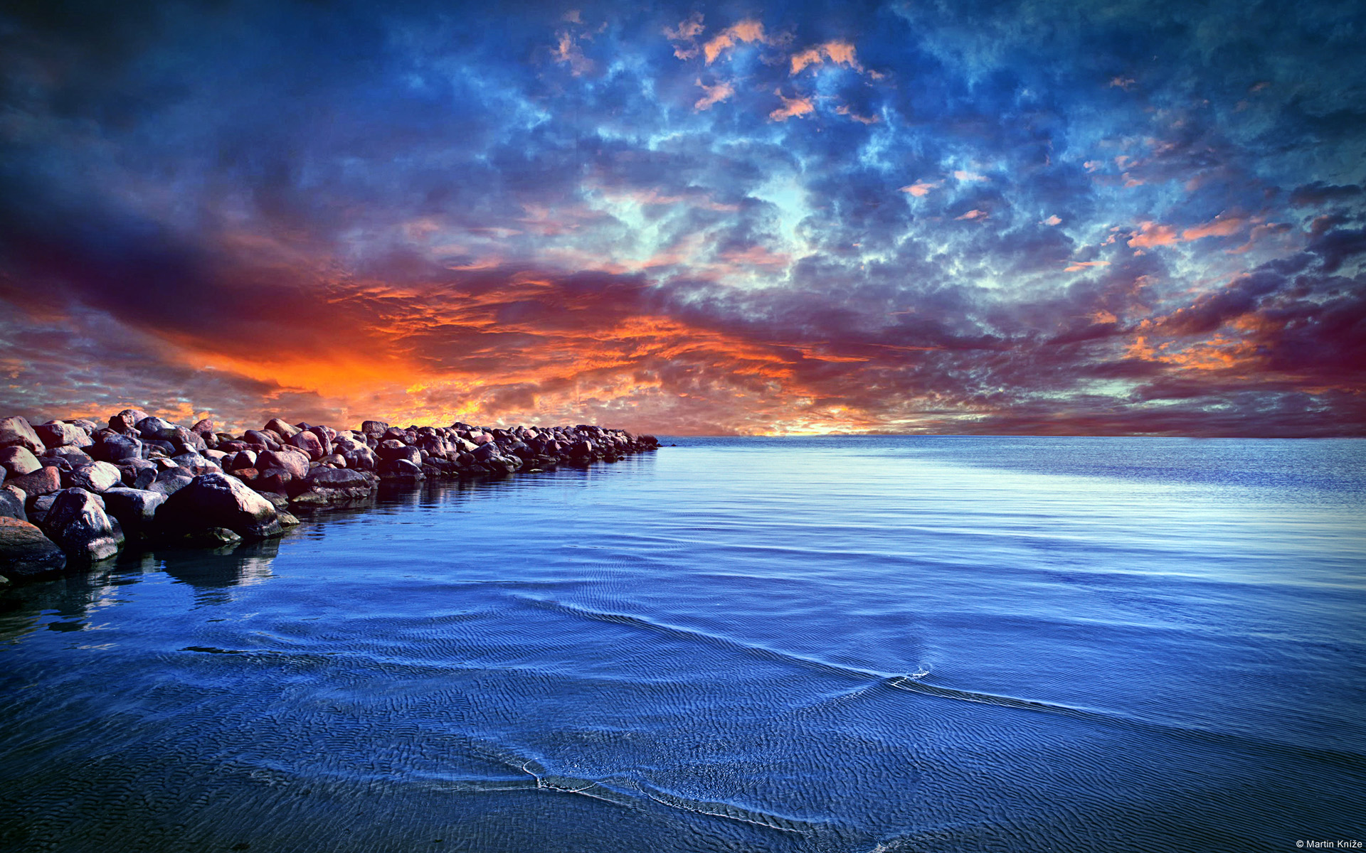 Mare al tramonto con scogliera, 1920x1200 Full HD+ WUXGA, Desktop