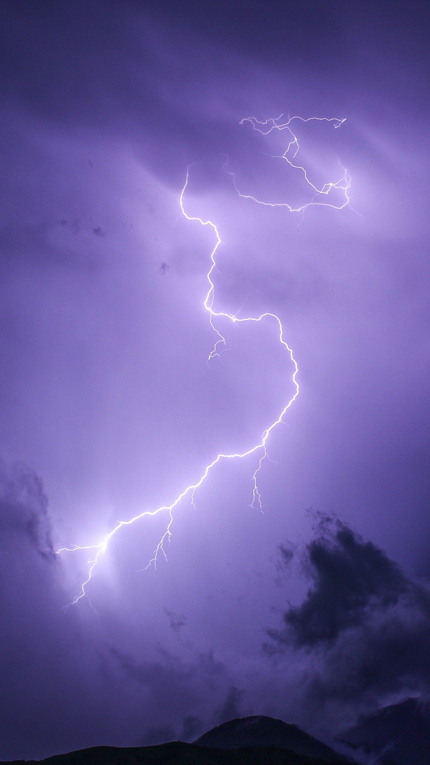 fulmine viola cielo tempesta, 1440x2560 Verticale, iPhone Pro Max