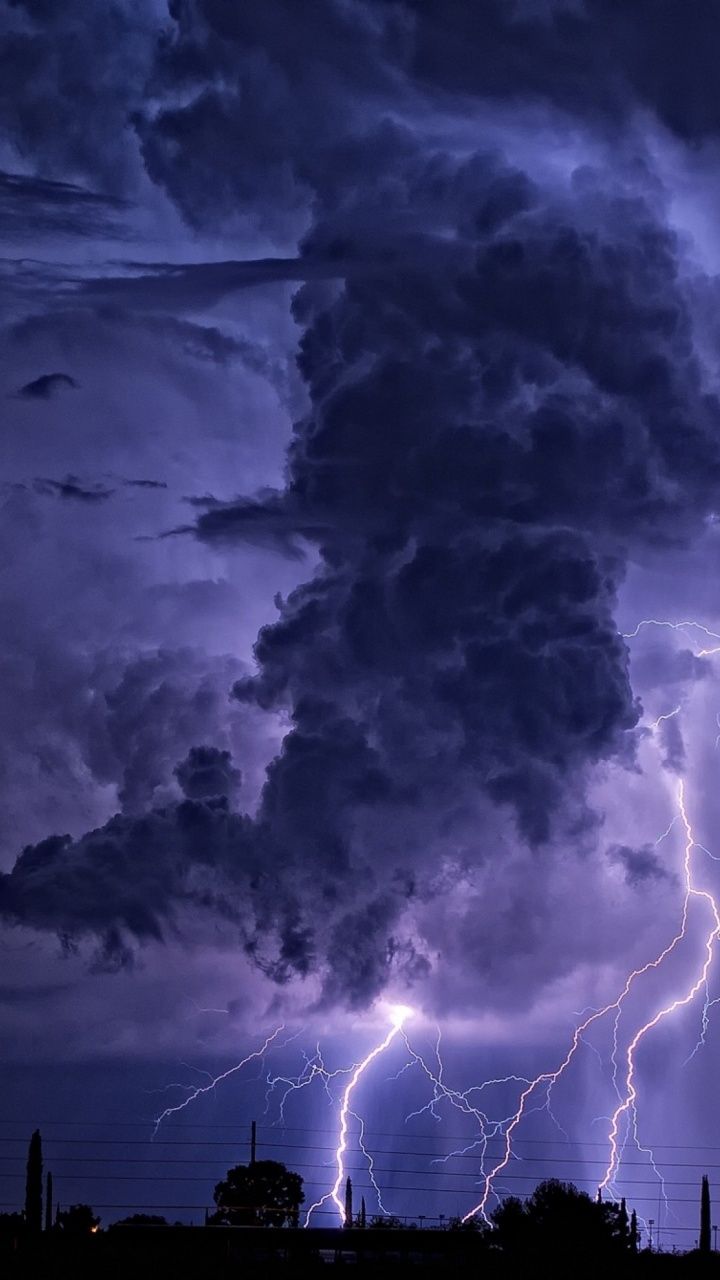 Fulmini nel cielo notturno, 1080x1920 Full HD Verticale, iPhone