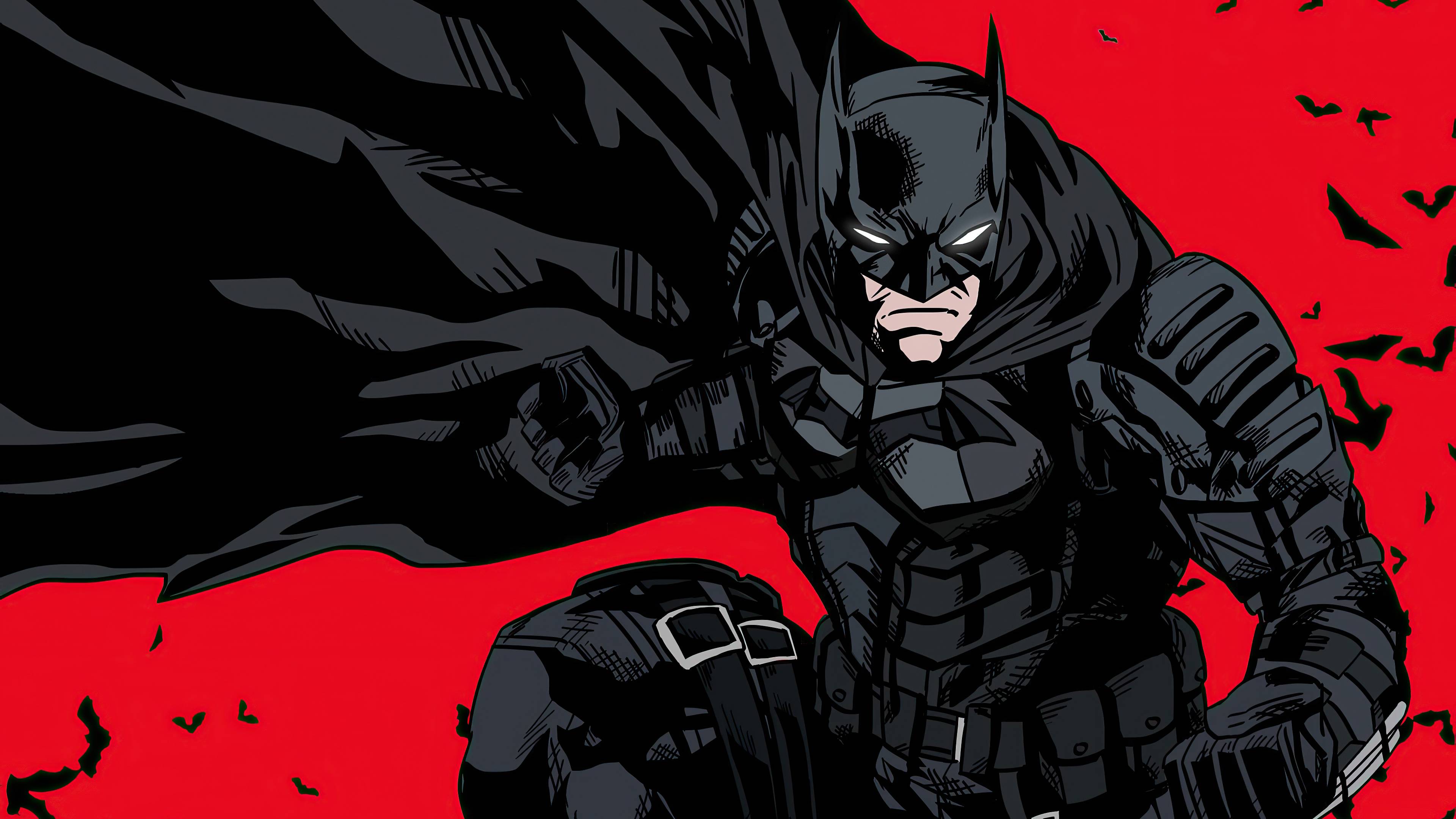 Batman fumetto sfondo rosso, DC Comics, 3840x2160 4K, Desktop 4K