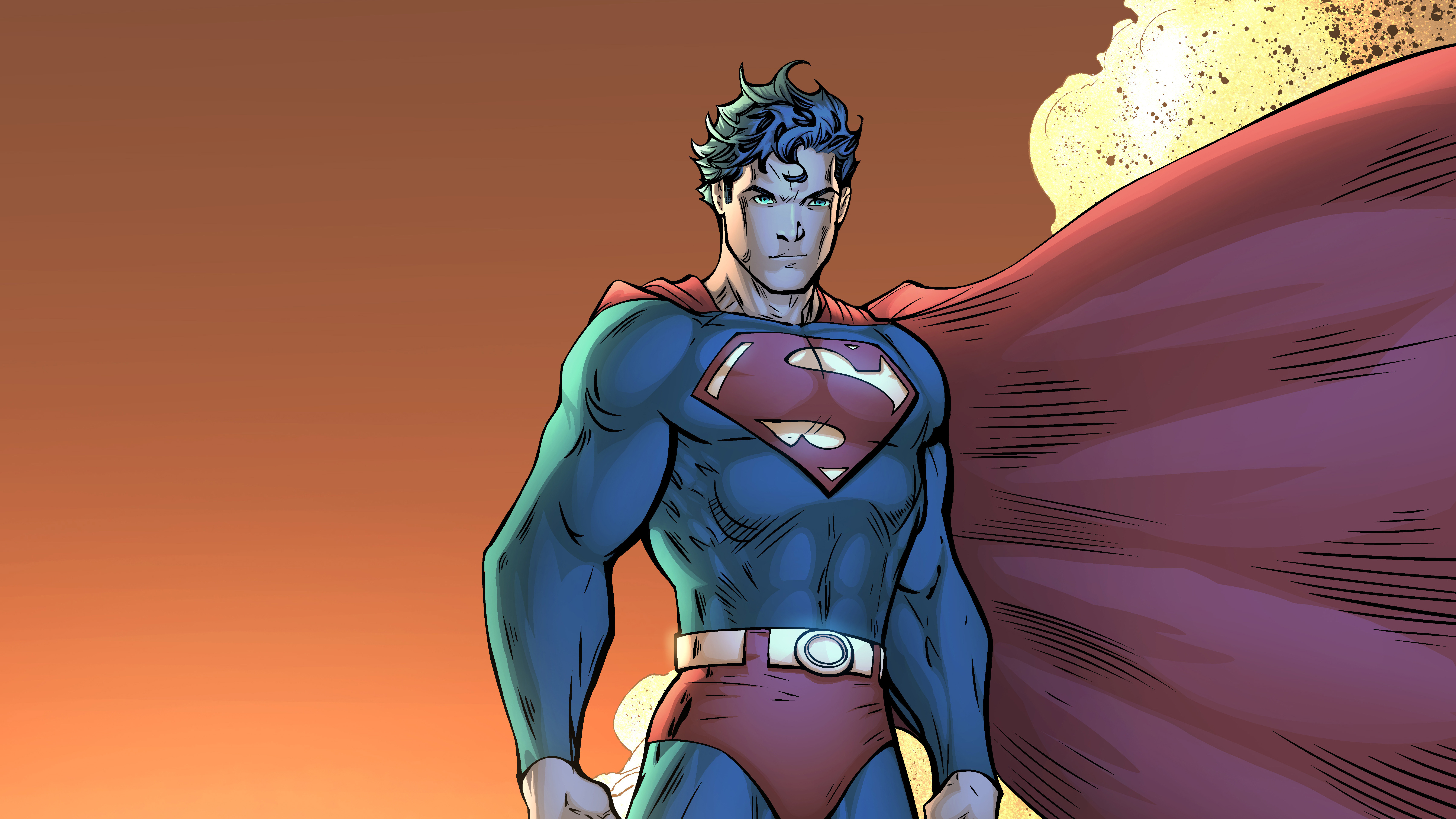 Superman fumetto mantello rossa, 6829x3841 4K, Desktop 4K