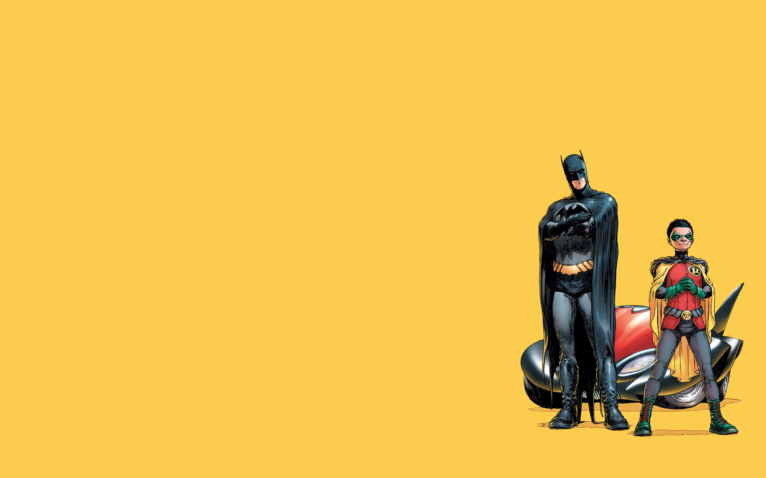 Batman e Robin sfondo giallo, Gotham, 2560x1600 2K, Laptop